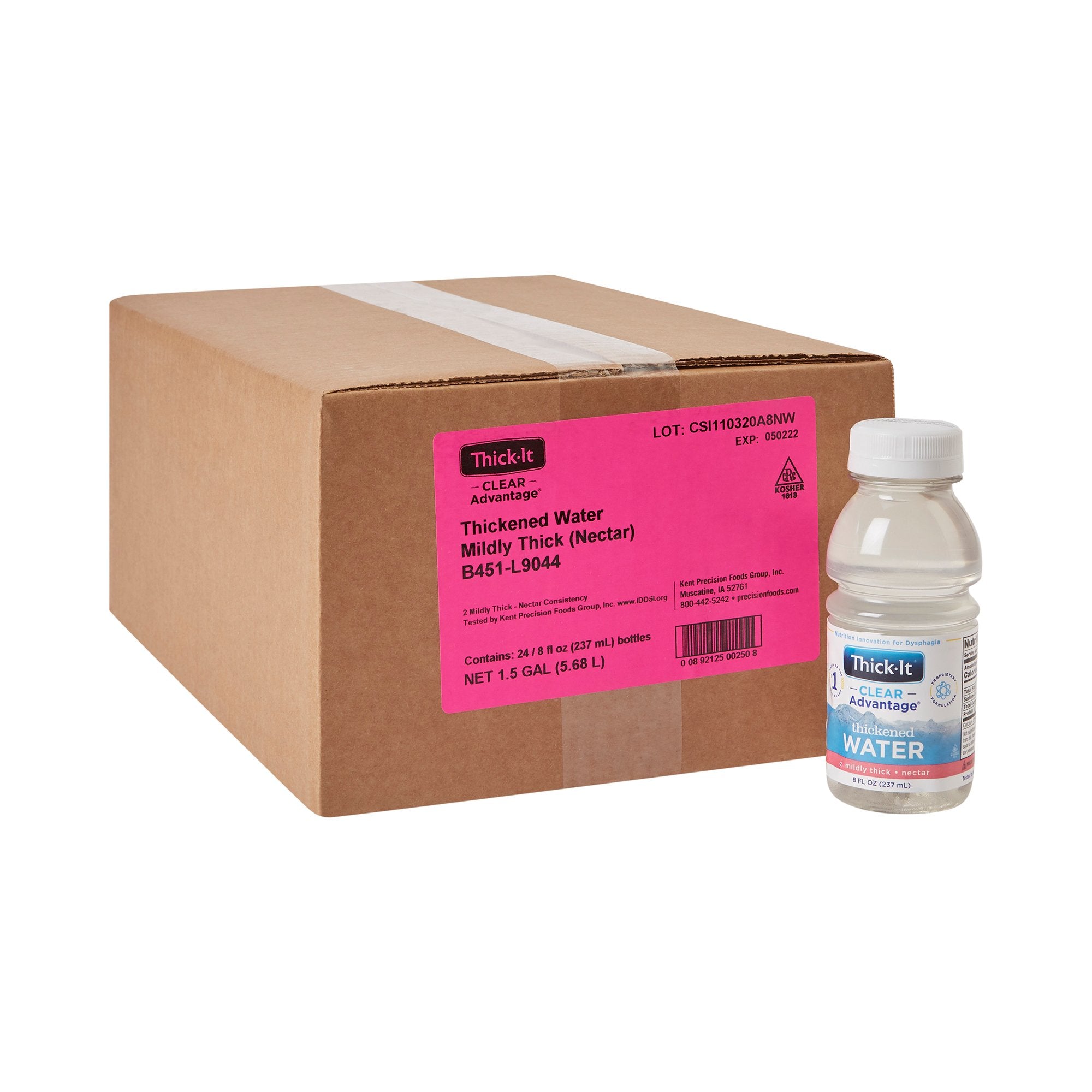Thickened Water Thick-It Clear Advantage 8 oz. Bottle Unflavored Liquid IDDSI Level 2 Mildly Thick,Packaging Type- Each