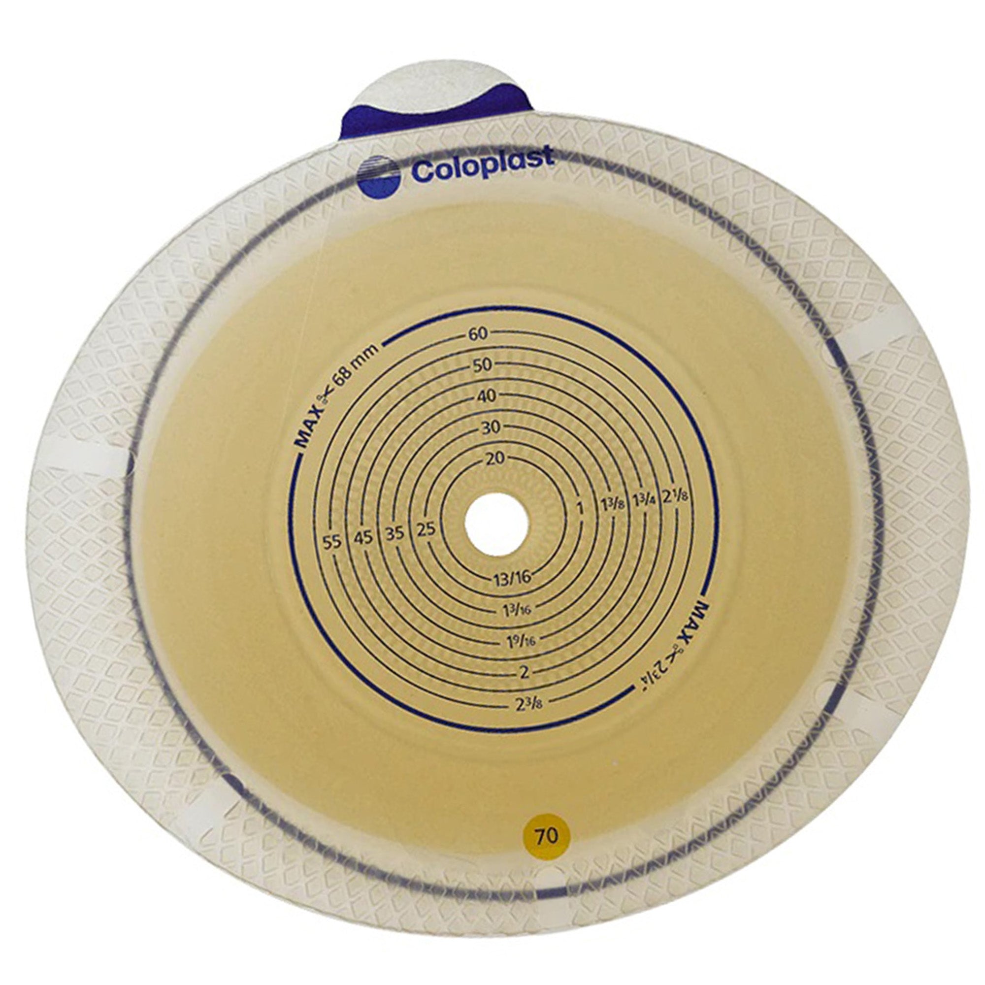 Ostomy Barrier SenSura Flex Xpro Trim to Fit, Standard Wear Double Layer Adhesive 70 mm Flange Yellow Code System 3/8 to 2-3/4 Inch Opening | 10/Box