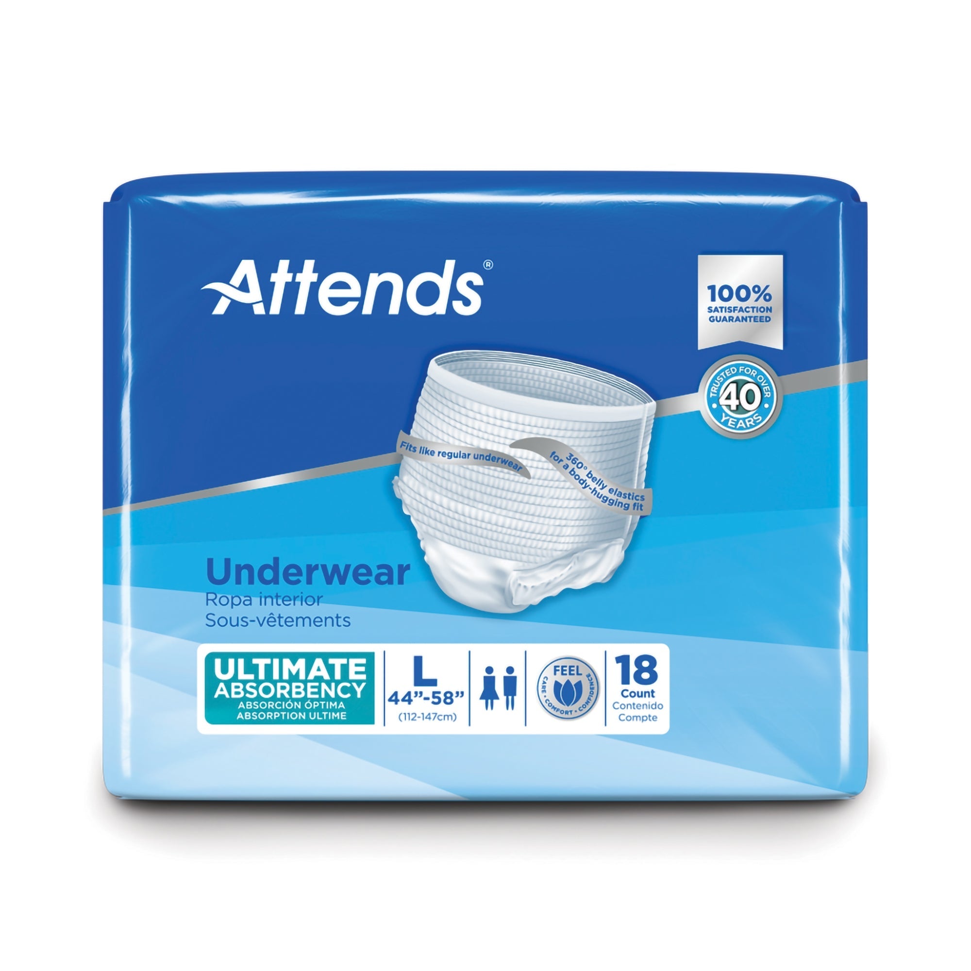 Unisex Adult Absorbent Underwear Attends Advanced Pull On with Tear Away Seams Large Disposable Heavy Absorbency, Packaging Type- Case