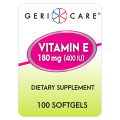 Vitamin Supplement Geri-Care Vitamin E 400 IU Strength Softgel 100 per Bottle | 12/Case)