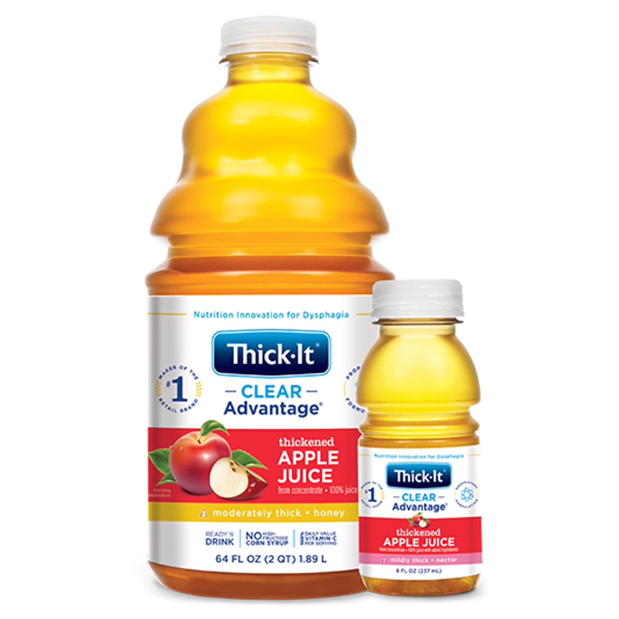 Thickened Beverage Thick-It Clear Advantage 64 oz. Bottle Apple Flavor Liquid IDDSI Level 3 Moderately Thick/Liquidized,Packaging Type- Each