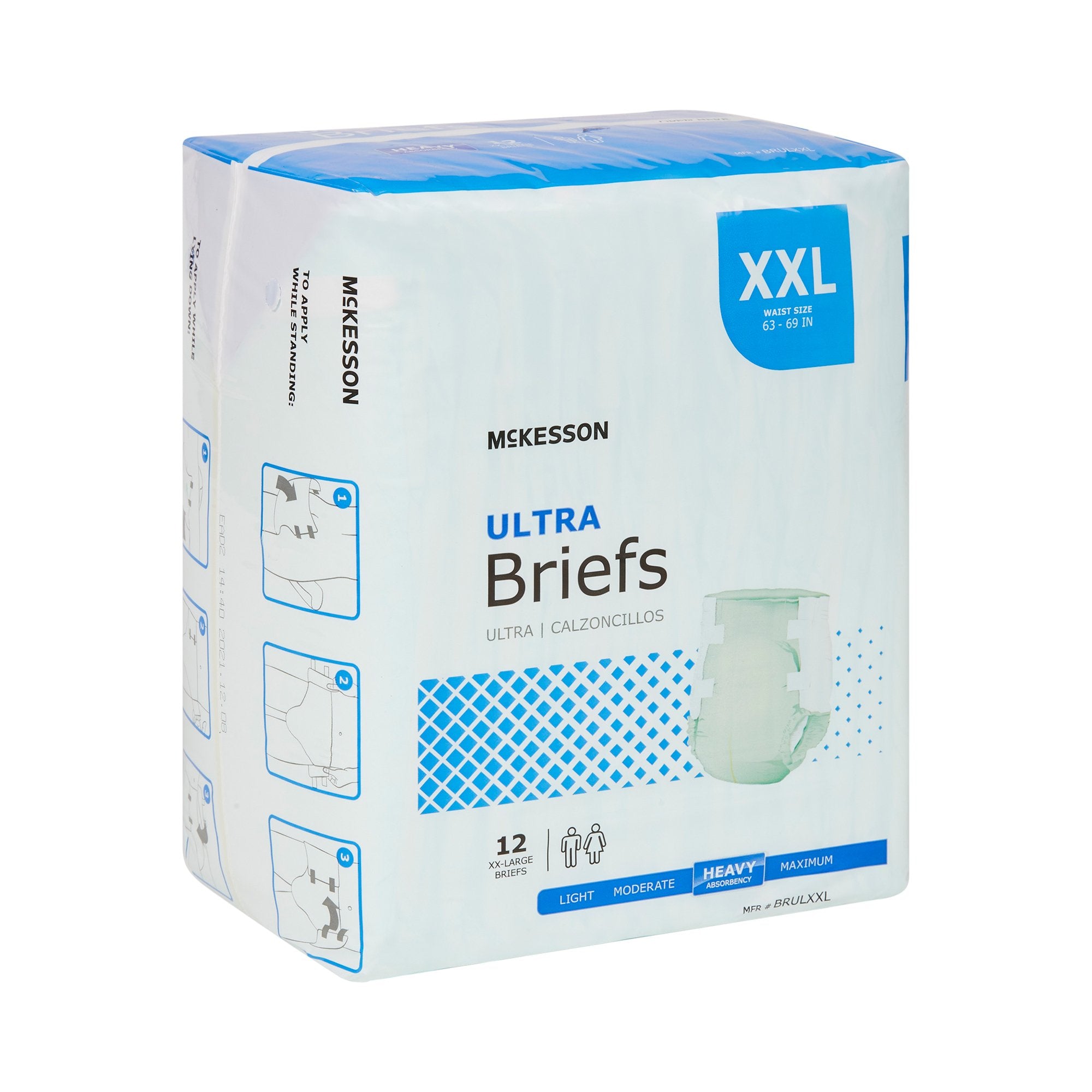 Unisex Adult Incontinence Brief McKesson Ultra 2X-Large Disposable Heavy Absorbency, Packaging Type- Case