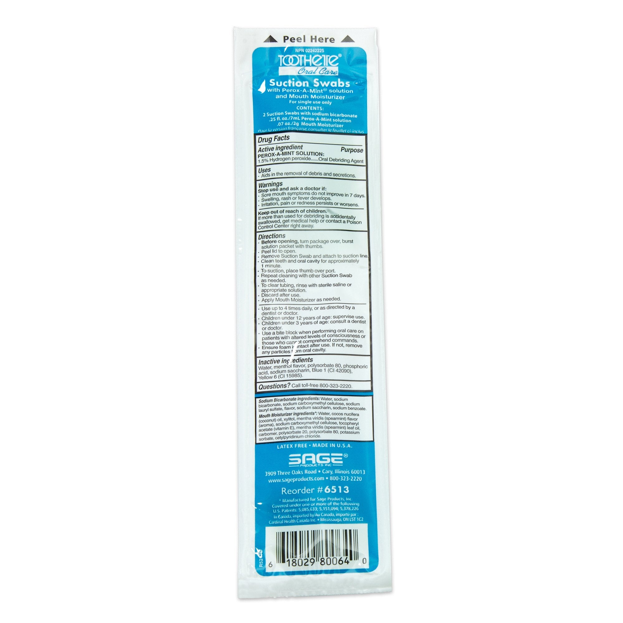 Suction Swab Kit Toothette NonSterile,Packaging Type- Box