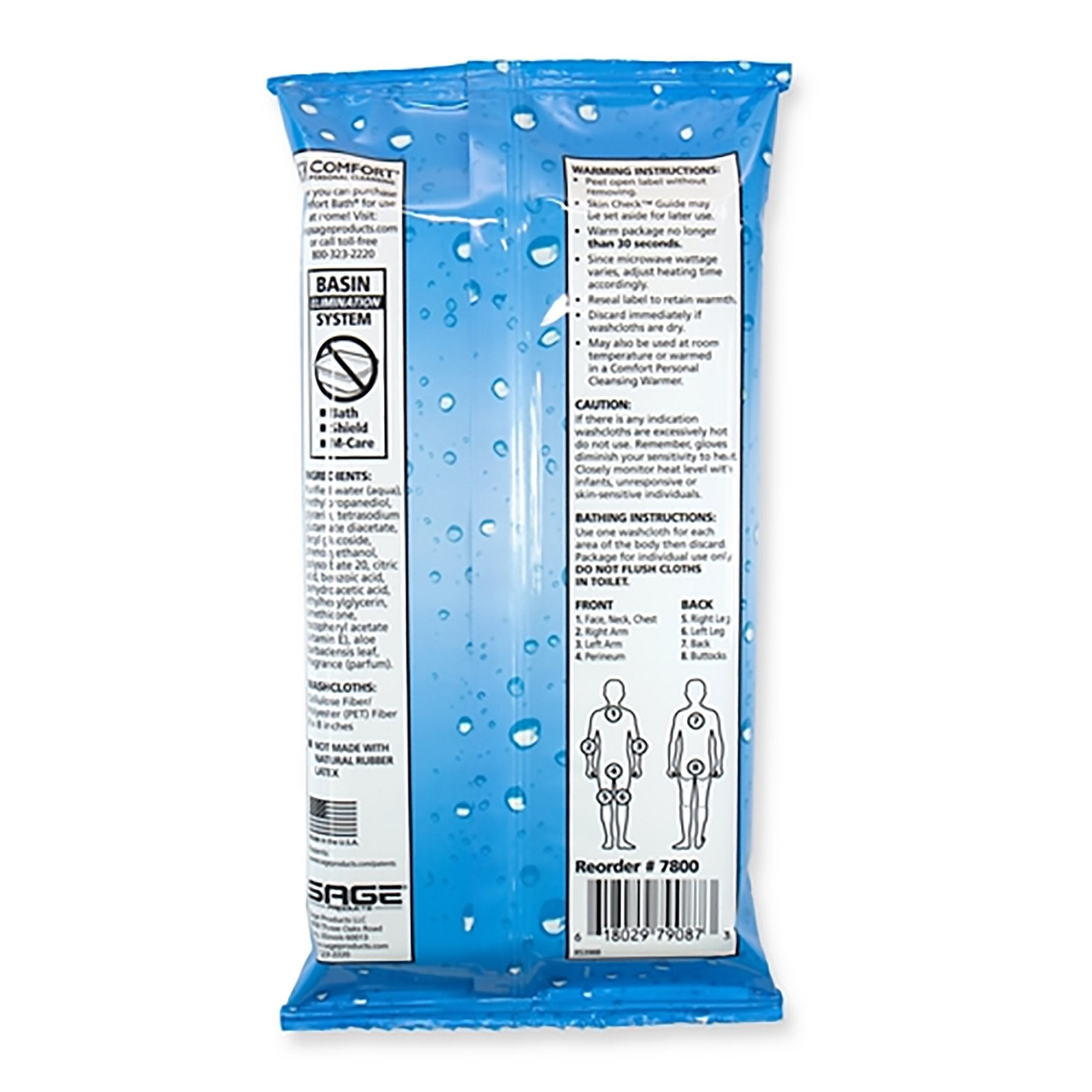Rinse-Free Bath Wipe Essential Bath Medium Weight Soft Pack Scented 8 Count, Packaging Type- Box