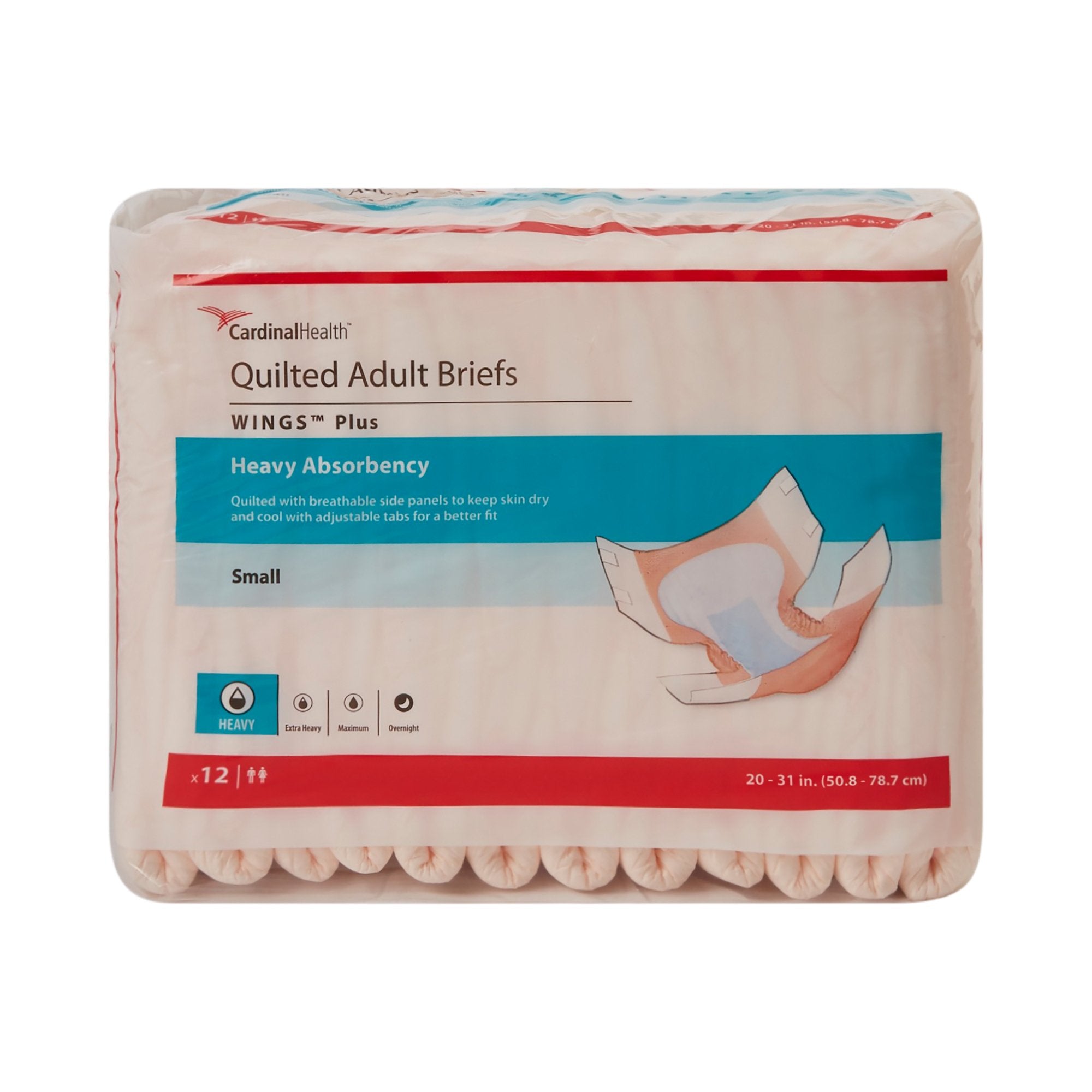 Braguita de incontinencia unisex para adultos Wings Plus, acolchada, desechable, pequeña, de alta absorción. Tipo de embalaje: caja.