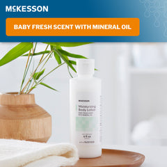 Hand and Body Moisturizer McKesson 4 oz. Bottle Baby Fresh Scent Lotion, Packaging Type- Case
