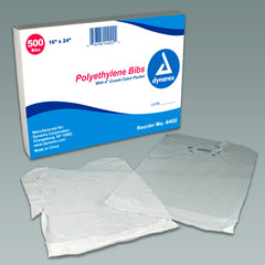 Disposable Polyethylene Bibs with Crumb Pocket - 16"x24" - 500 Count - Ideal for Easy Cleanup & Mess-Free Dining - Perfect for Restaurants & Catering