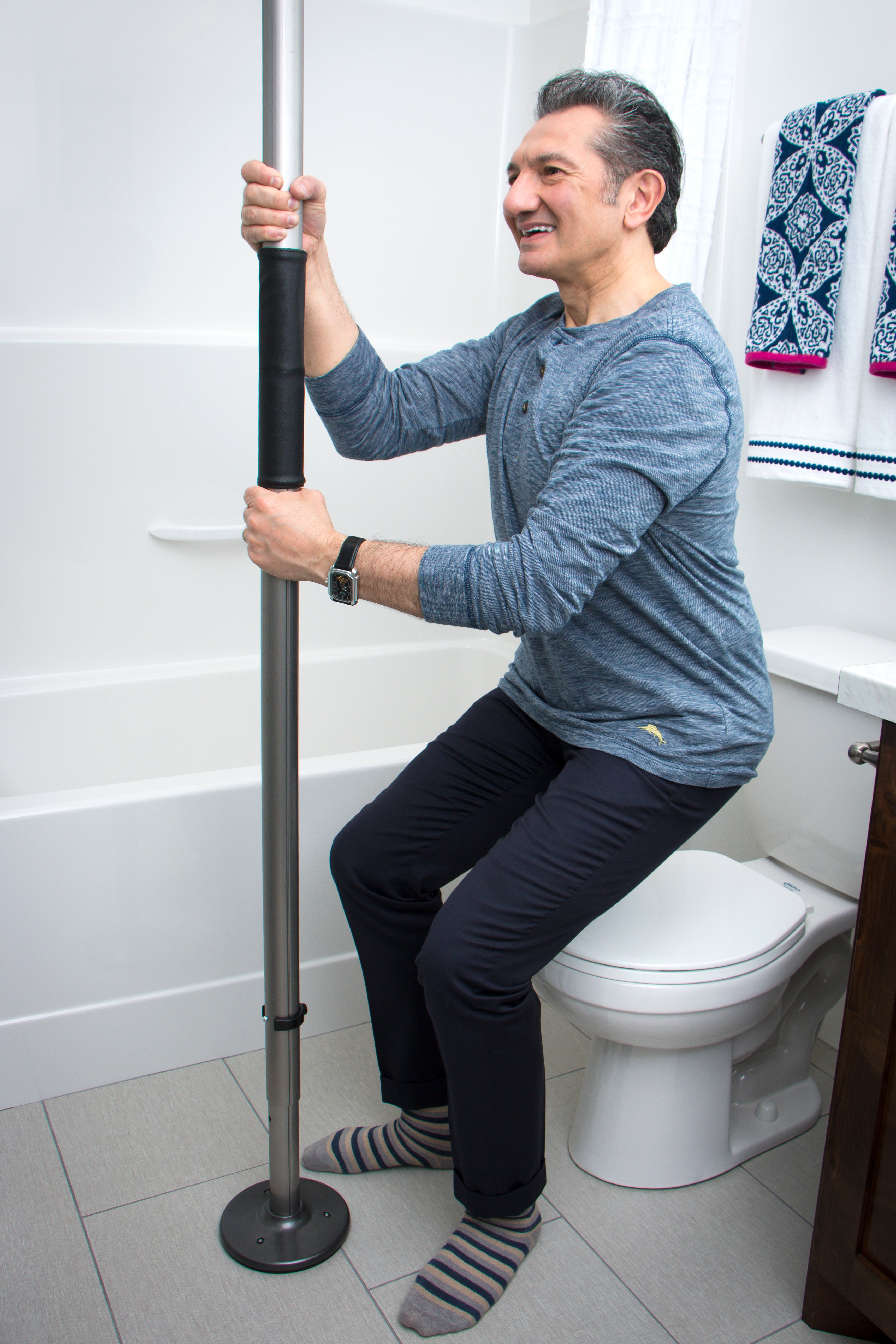 Wonder Pole Slim Premium - Adjustable, Space-Saving Tension Rod for Versatile Home Use, Ideal for Curtains, Shower Curtains, and Room Dividers. Easy Installation!