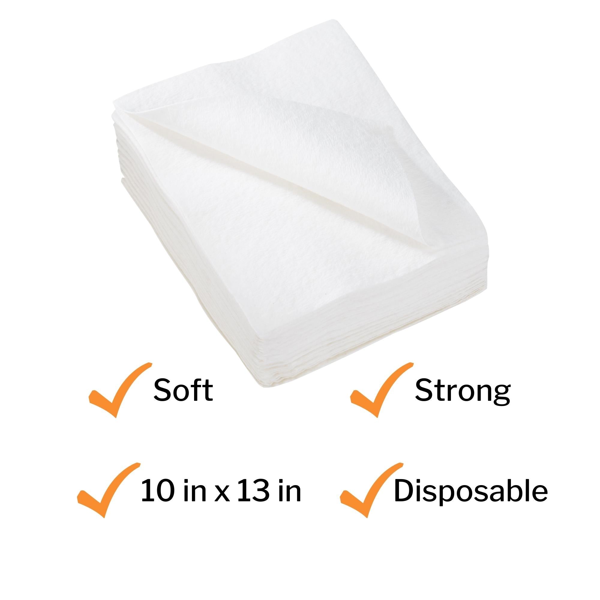 Washcloth McKesson 10 X 13 Inch White Disposable, Packaging Type- Case