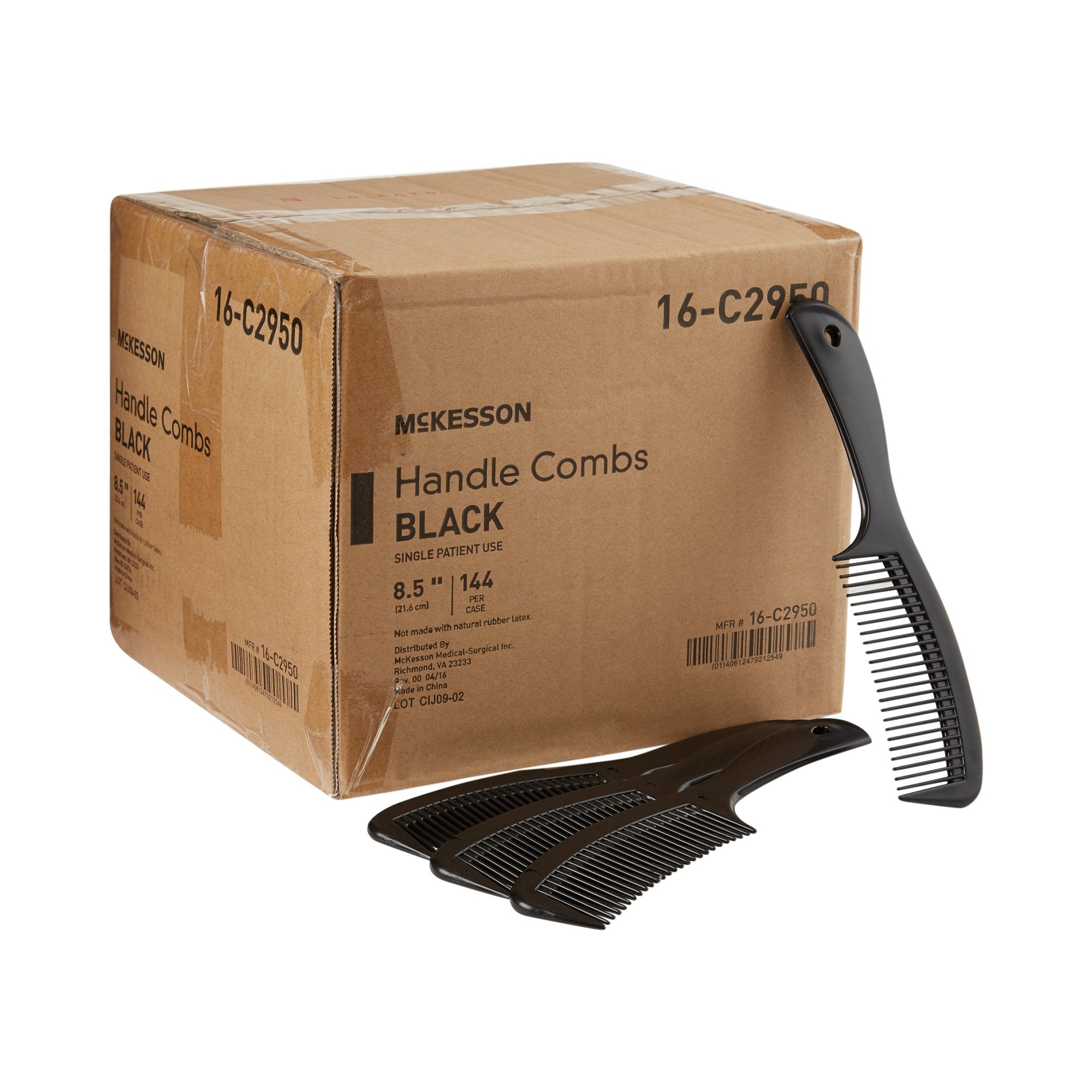 Handle Comb McKesson 8.5 Inch Black Polypropylene, Packaging Type- Each