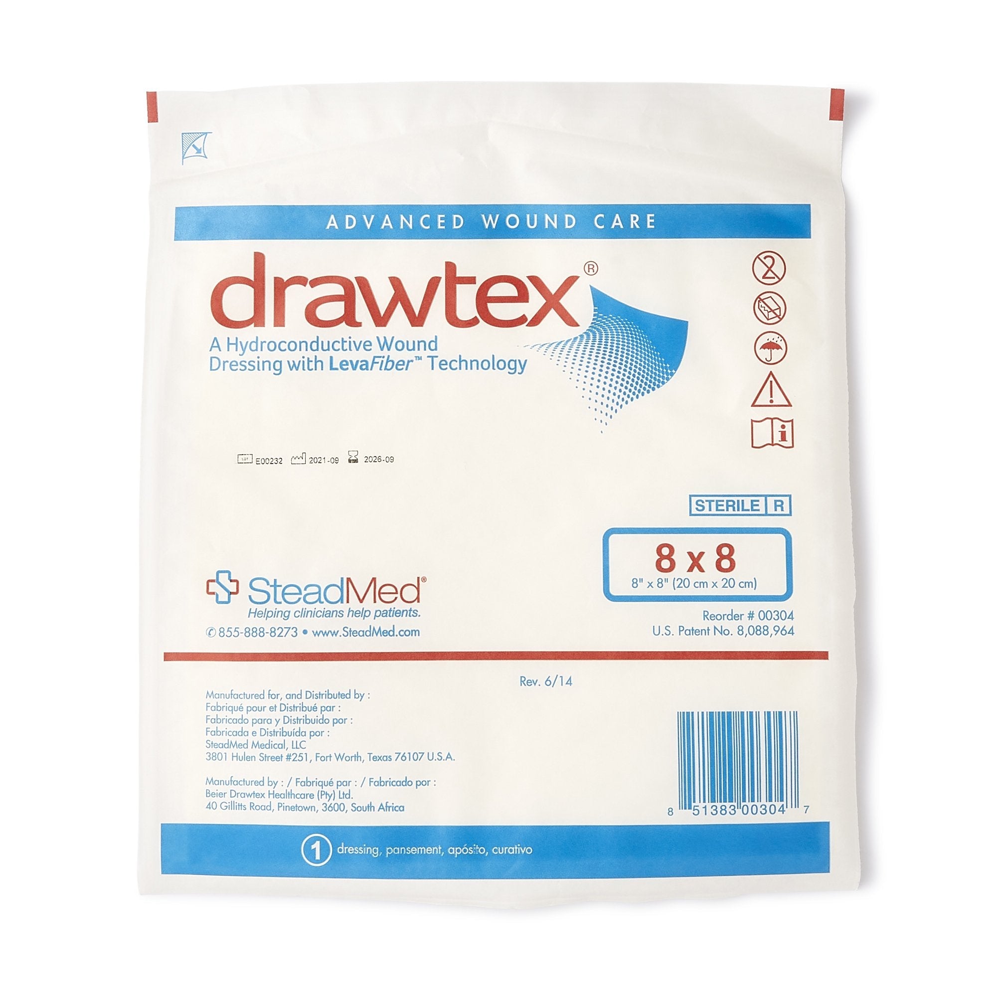 Hydroconductive Wound Dressing Drawtex 8 X 8 Inch Square,Packaging Type- Box