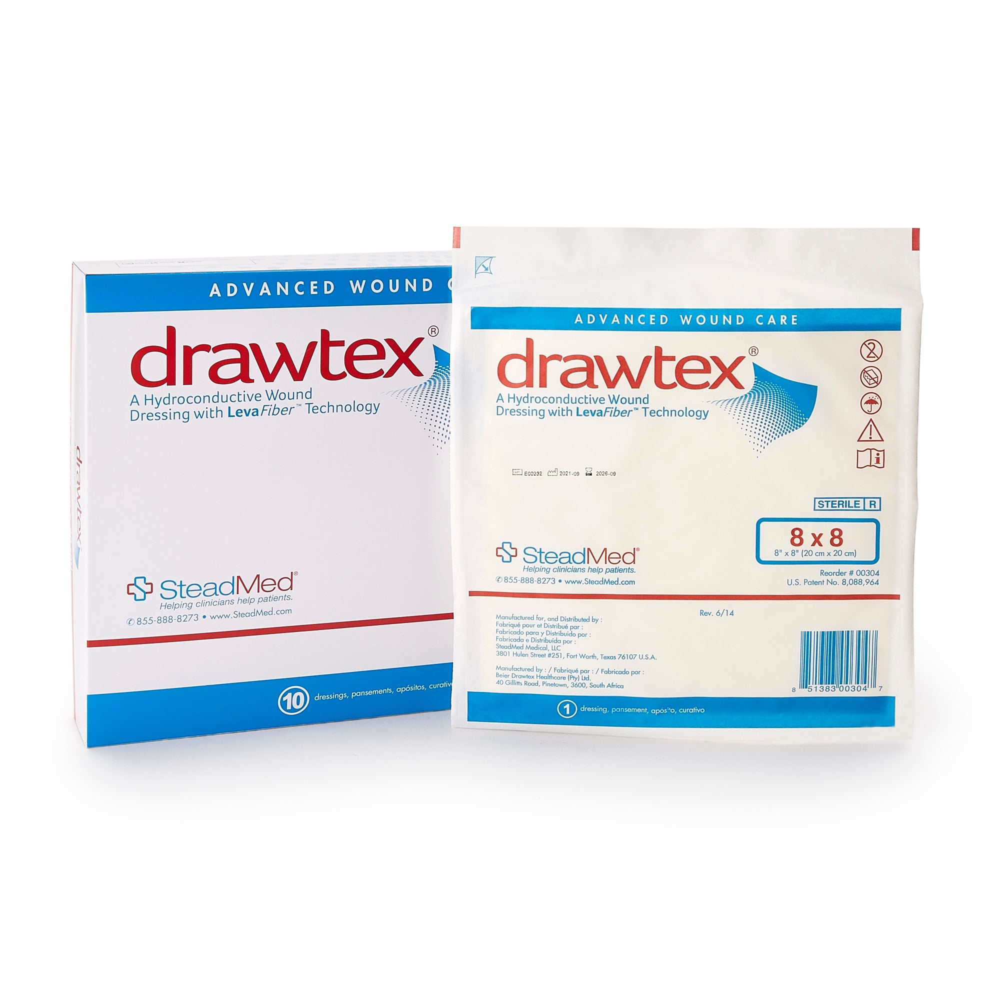 Hydroconductive Wound Dressing Drawtex 8 X 8 Inch Square, Packaging Type- Each