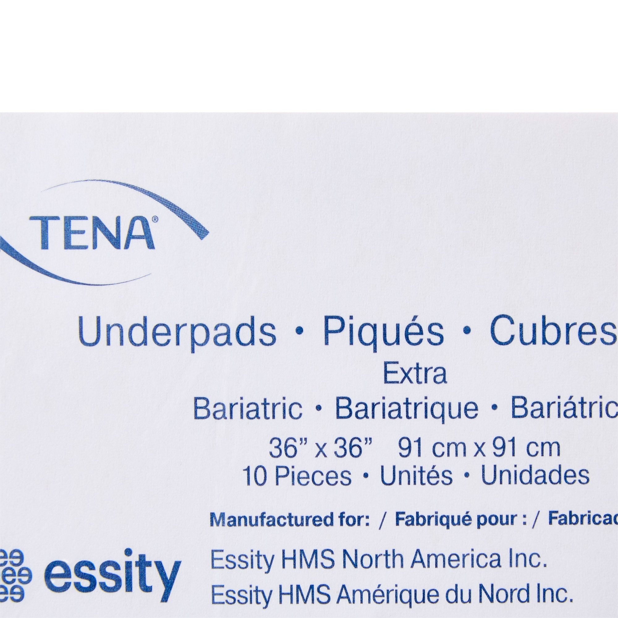 Disposable Underpad TENA Extra Bariatric 36 X 36 Inch Polymer Light Absorbency, Packaging Type- Case