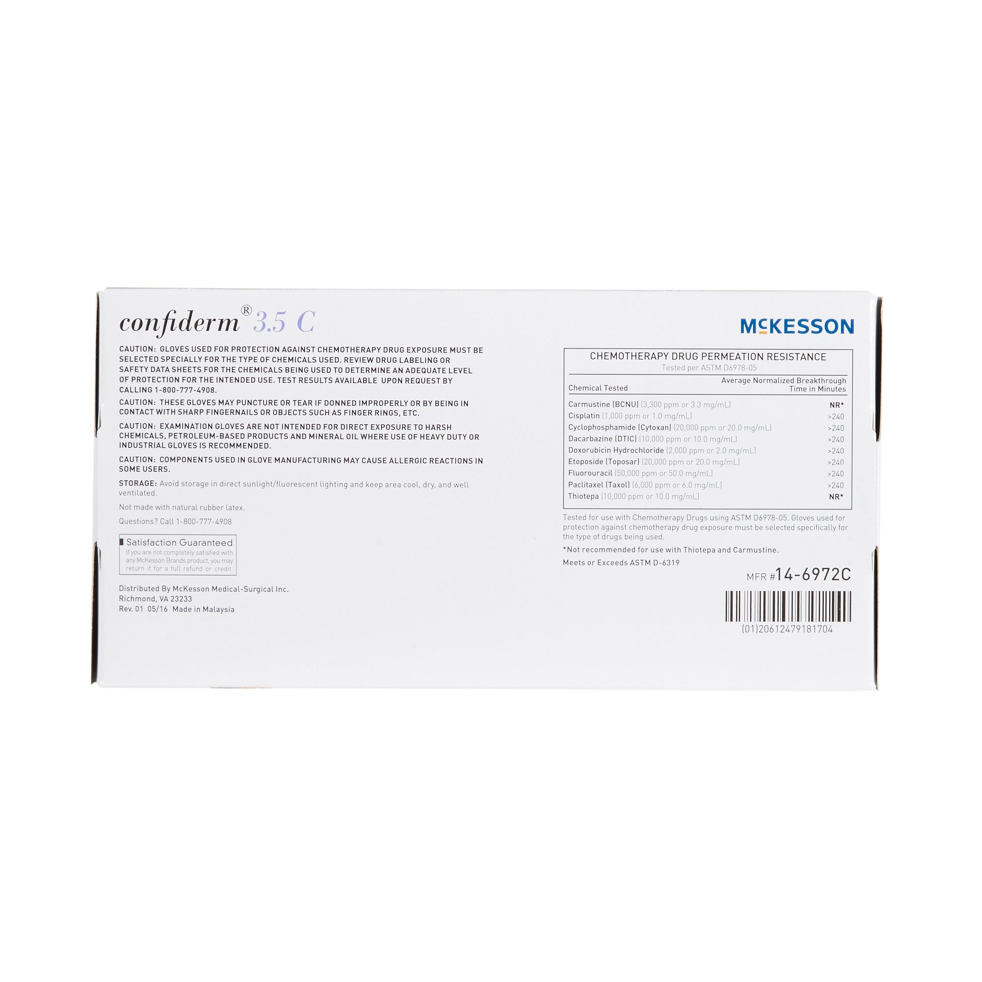 Exam Glove McKesson Confiderm 3.5C X-Small NonSterile Nitrile Standard Cuff Length Textured Fingertips Blue Chemo Tested | 10Box/Case