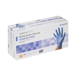 Exam Glove McKesson Confiderm 3.5C X-Small NonSterile Nitrile Standard Cuff Length Textured Fingertips Blue Chemo Tested