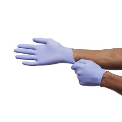 Exam Glove McKesson Confiderm 3.5C Large NonSterile Nitrile Standard Cuff Length Textured Fingertips Blue Chemo Tested