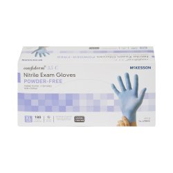 Exam Glove McKesson Confiderm 3.5C X-Large NonSterile Nitrile Standard Cuff Length Textured Fingertips Blue Chemo Tested