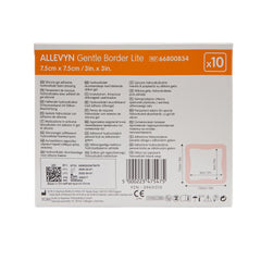 Thin Foam Dressing Allevyn Gentle Border Lite 3 X 3 Inch With Border Film Backing Silicone Gel Adhesive Square Sterile,Packaging Type- Box