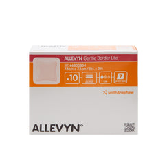 Thin Foam Dressing Allevyn Gentle Border Lite 3 X 3 Inch With Border Film Backing Silicone Gel Adhesive Square Sterile,Packaging Type- Box