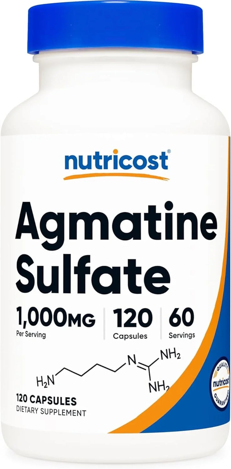 Agmatine Sulfate 1000Mg, 120 Capsules (500Mg per Capsule) Supplement