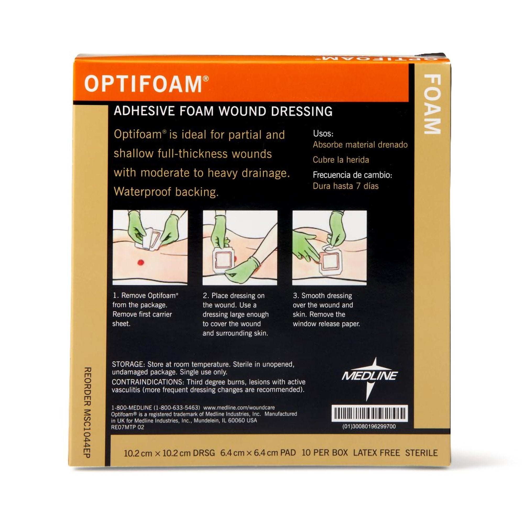 Foam Dressing Optifoam 4-1/2 X 4-1/2 Inch With Border Waterproof Backing Adhesive Square Sterile,Packaging Type- Each