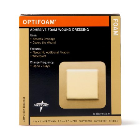 Foam Dressing Optifoam 4-1/2 X 4-1/2 Inch With Border Waterproof Backing Adhesive Square Sterile,Packaging Type- Each