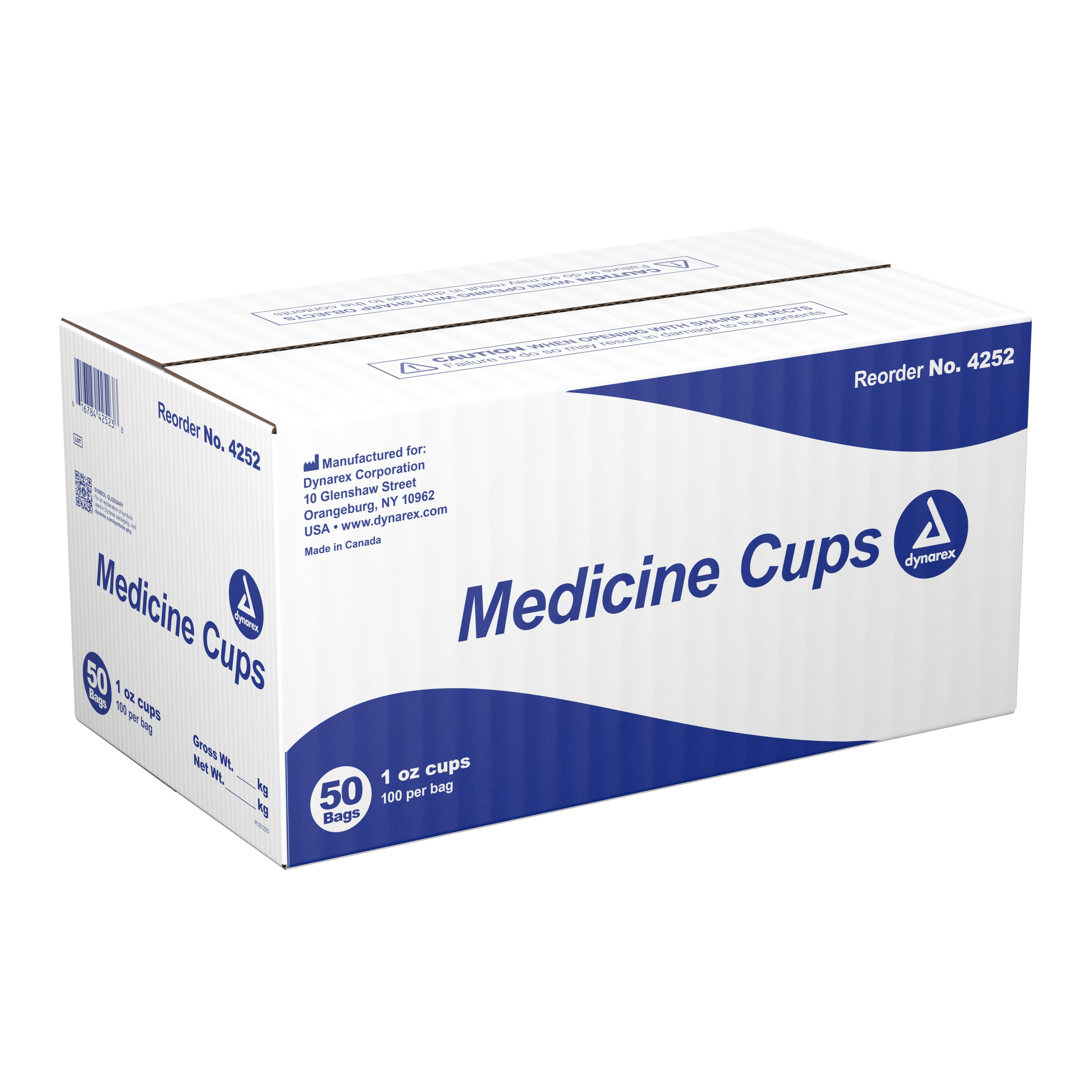 Medicine Cup Dynarex 1 oz. Clear Plastic Disposable NonSterile, Packaging Type- Case