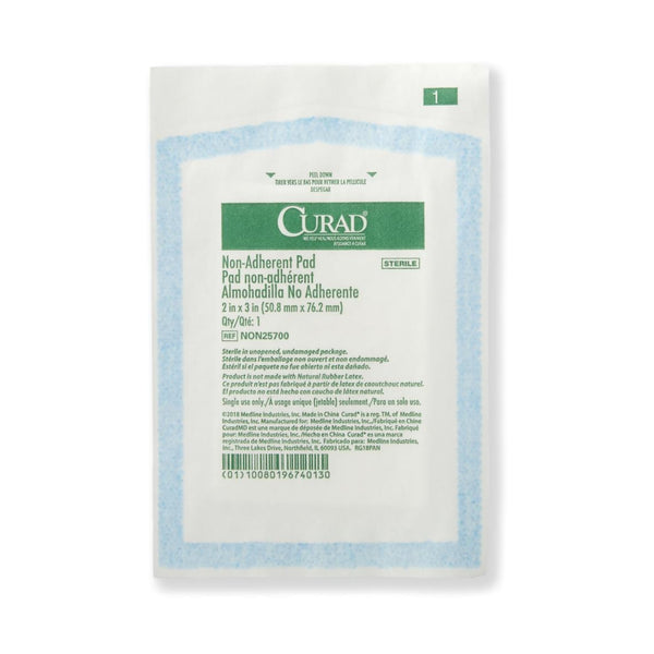 Non-Adherent Dressing Curad 2 X 3 Inch Sterile 100 per Pack, Packaging Type- Box