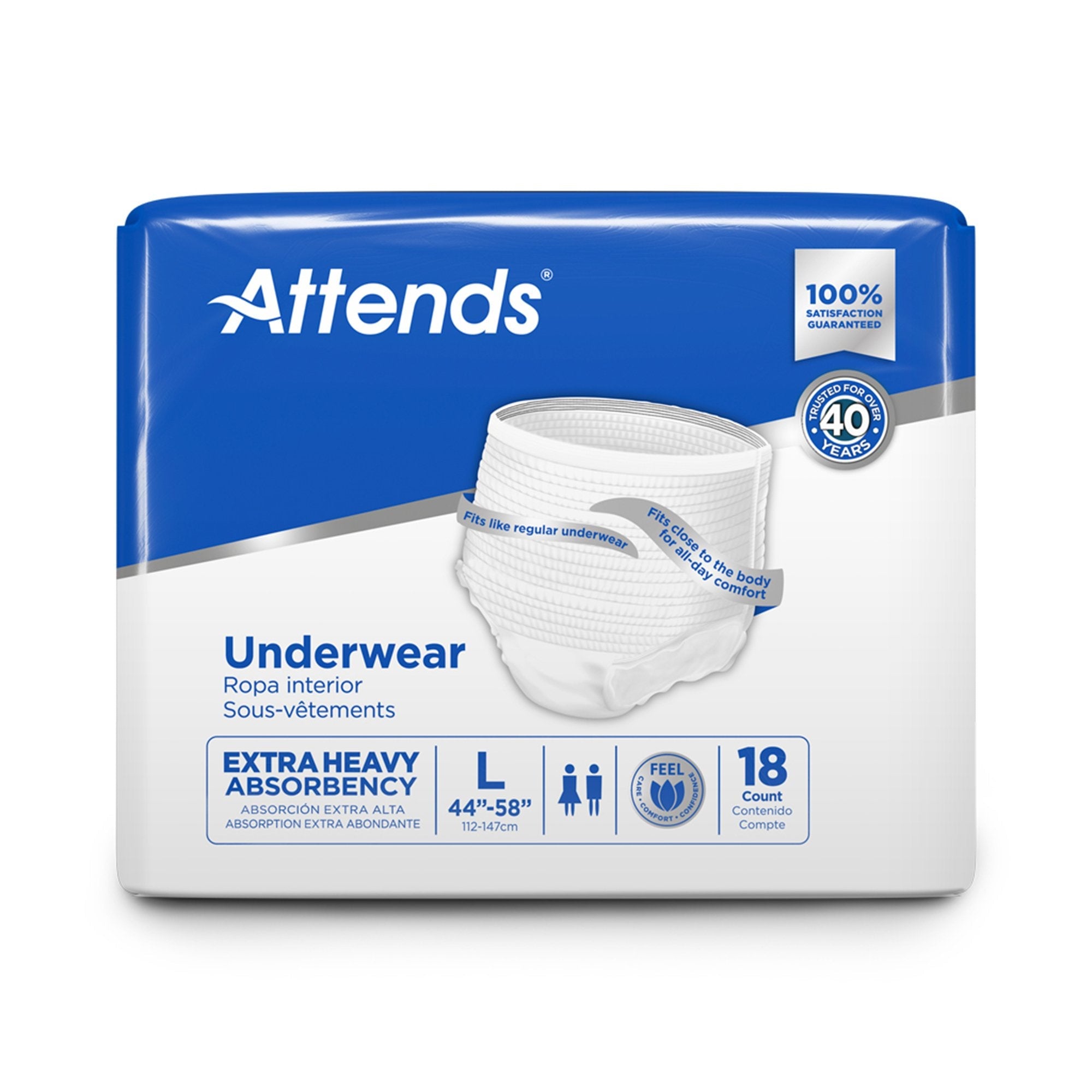 Unisex Adult Absorbent Underwear Attends Care Pull On with Tear Away Seams Large Disposable Heavy Absorbency, Packaging Type- Case