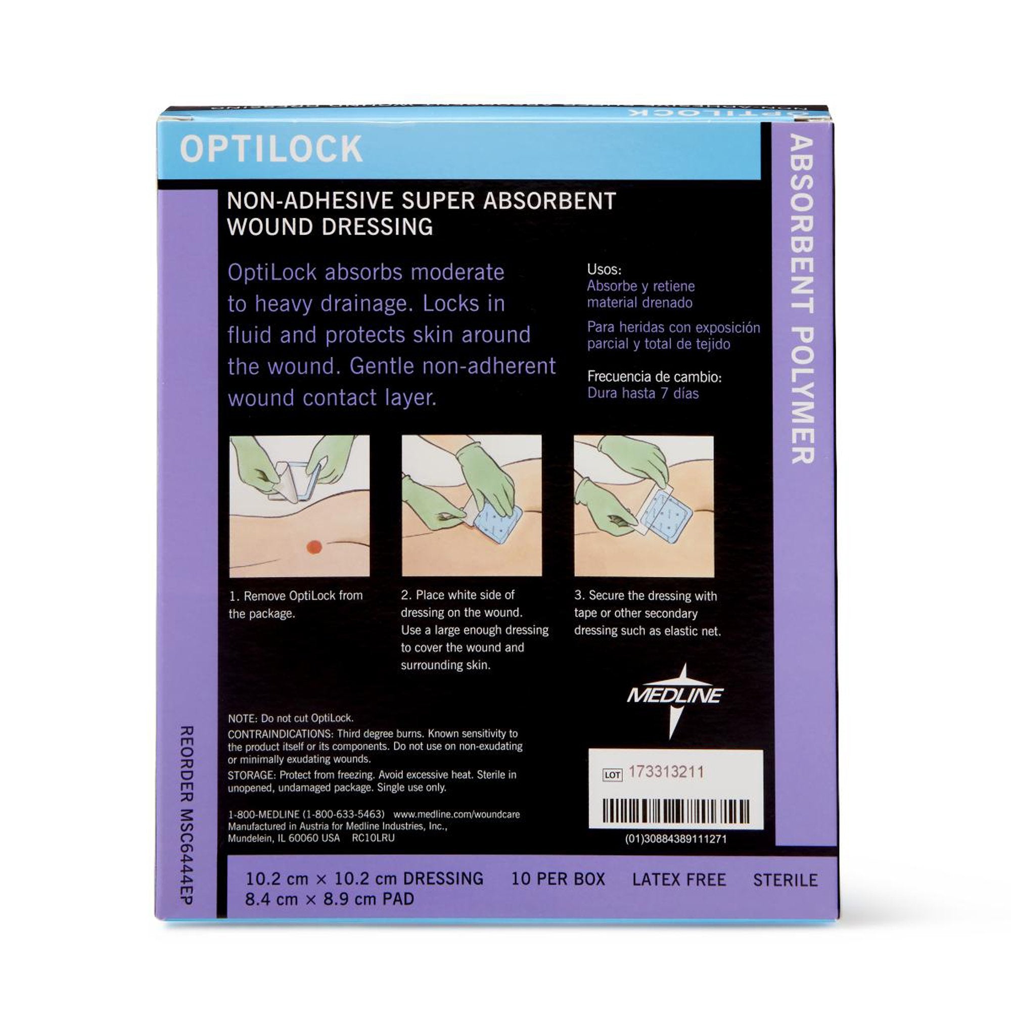 Super Absorbent Dressing OptiLock 4 X 4 Inch Square,Packaging Type- Each