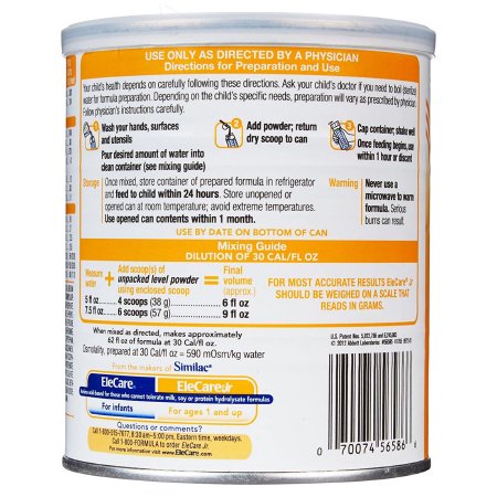 Pediatric Oral Supplement EleCare Jr Vanilla Flavor 14.1 oz. Can Powder Amino Acid Protein Maldigestion,Packaging Type- Each