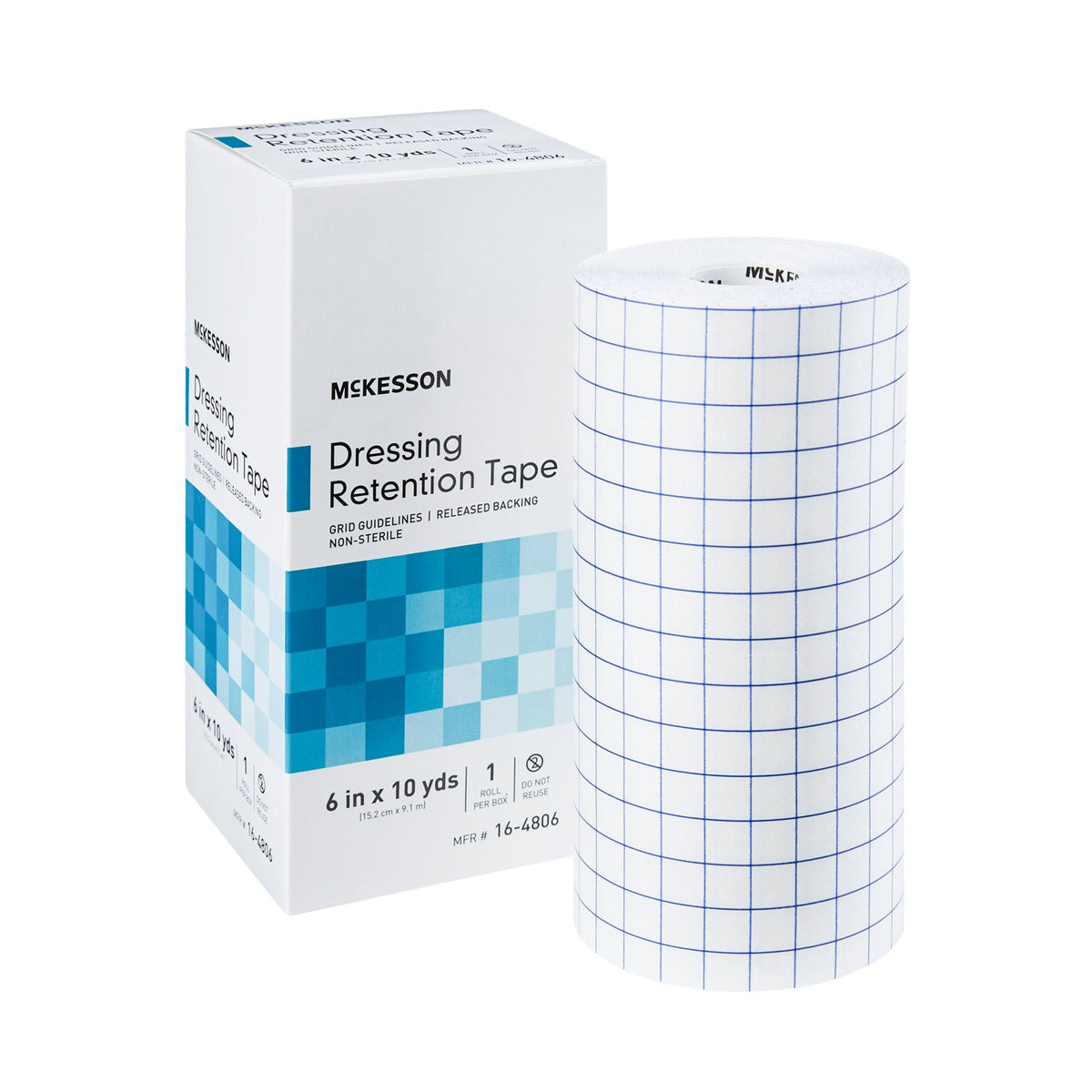 Water Resistant Dressing Retention Tape with Liner McKesson White 2 Inch X 10 Yard Nonwoven / Printed Release Paper NonSterile 6 Inch · Case of 12