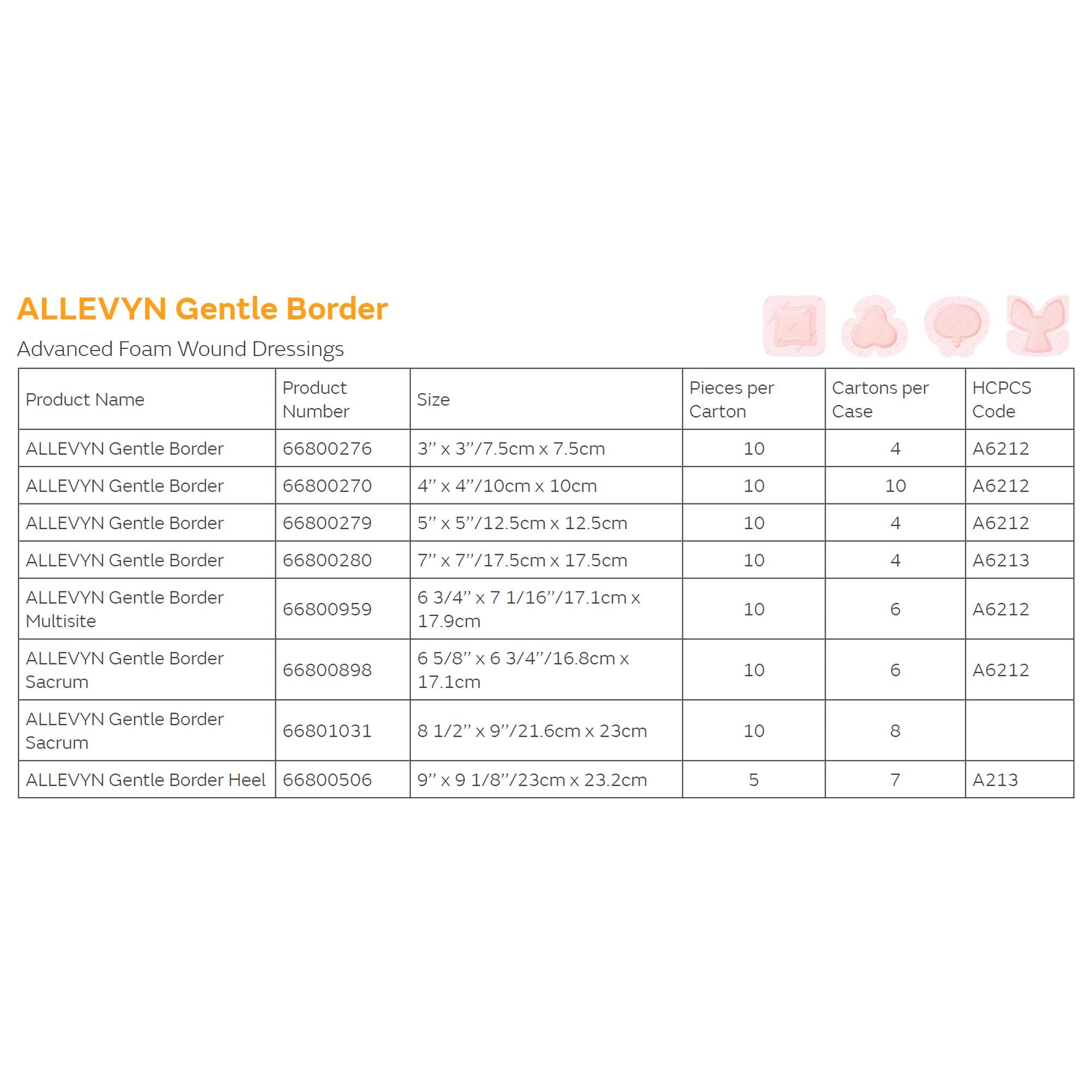 Foam Dressing Allevyn Gentle Border 6-5/8 X 6-3/4 Inch With Border Film Backing Silicone Gel Adhesive Sacral Sterile