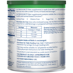Oral Supplement Nutrisource Fiber Unflavored Powder 7.2 oz. Canister, Packaging Type- Each