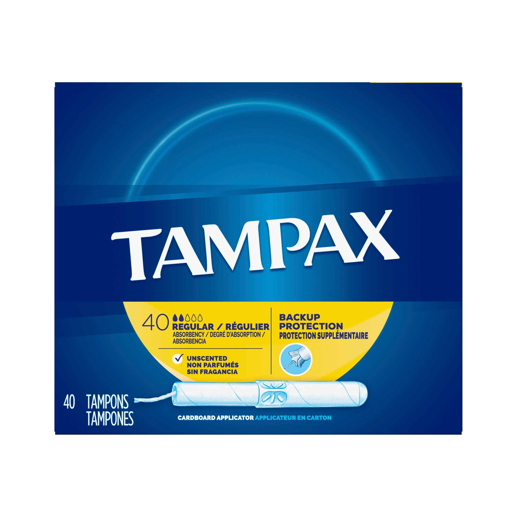 Tampon Tampax Regular Absorbency Cardboard Applicator Individually Wrapped,Packaging Type- Box