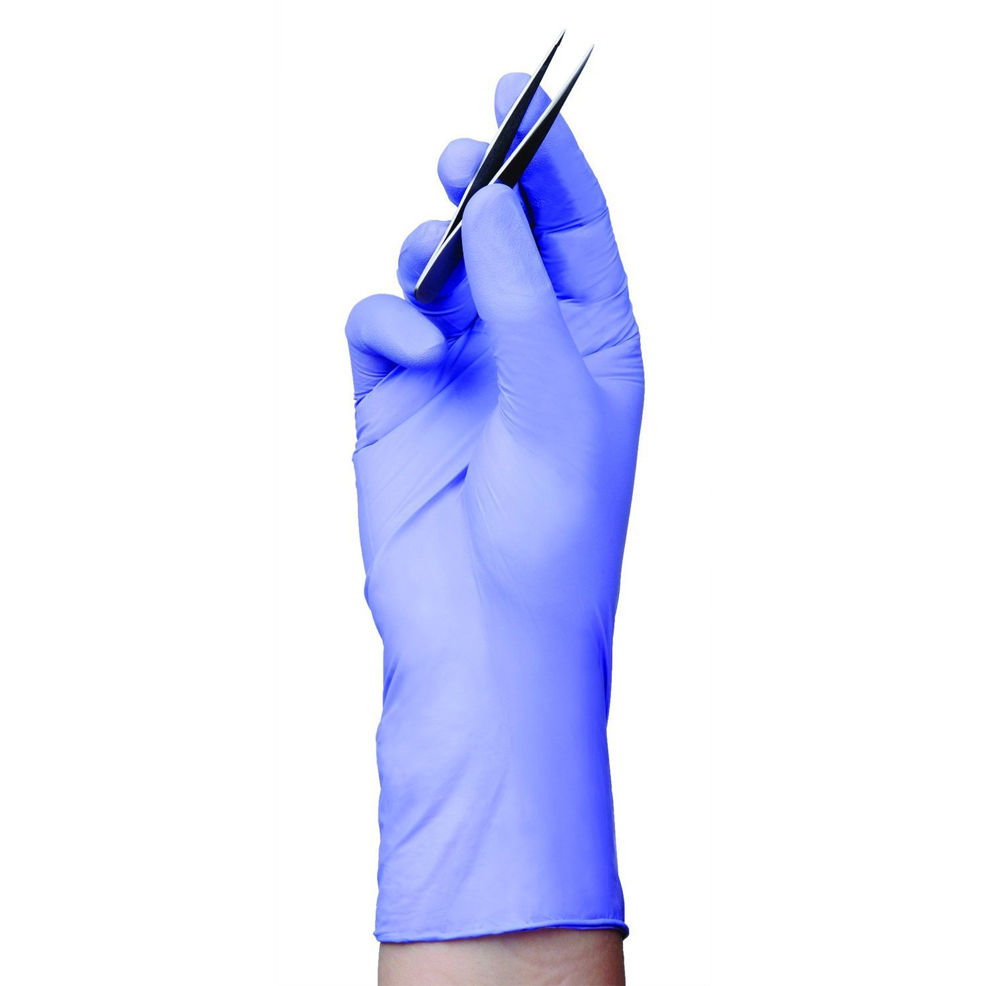 exam glove flexal nitrile medium nonsterile nitrile standard cuff length textured fingertips blue chemo tested packaging type case