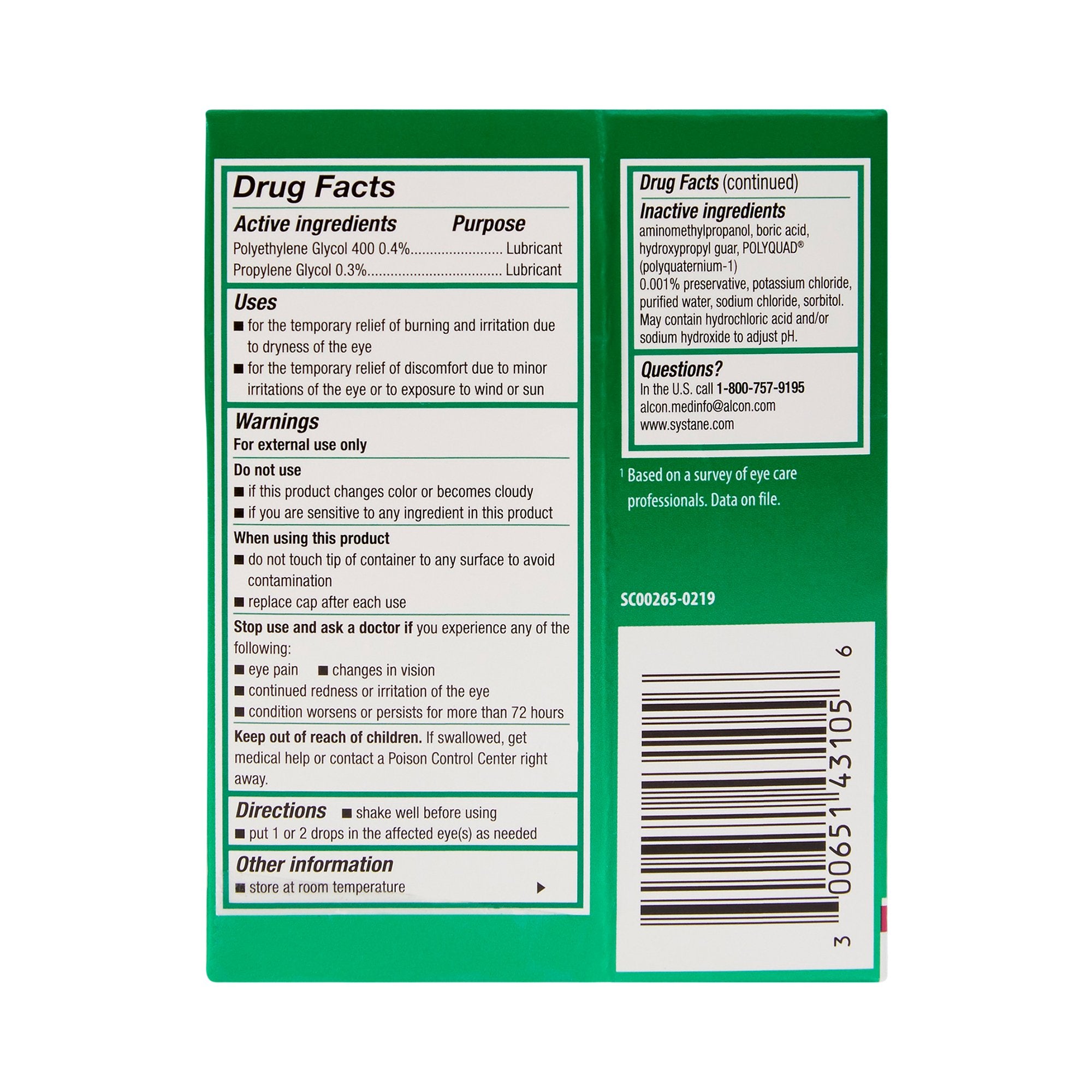 Eye Lubricant Systane Ultra 0.34 oz. Eye Drops,Packaging Type- Each