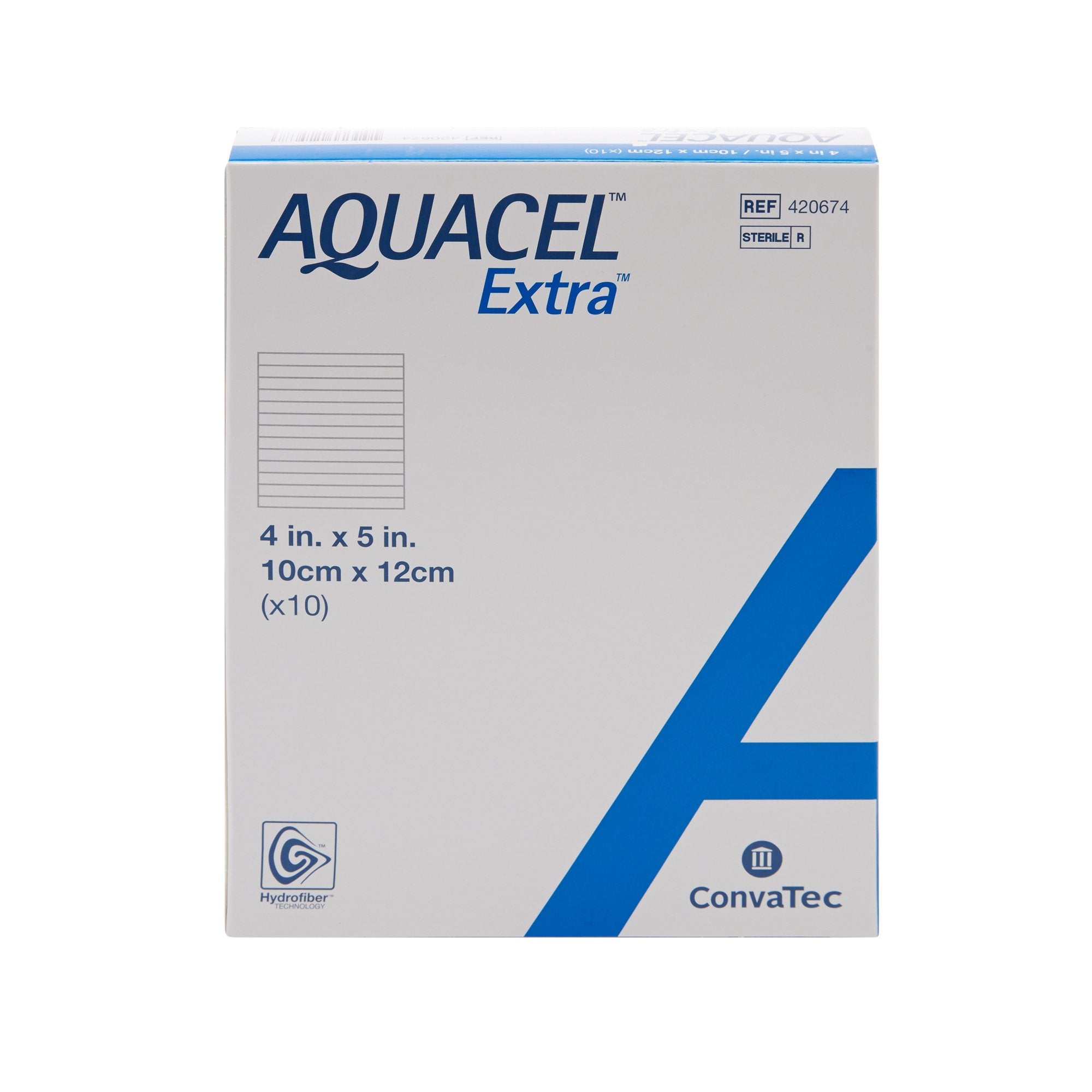 Gelling Fiber Wound Dressing Aquacel Extra 4 X 5 Inch Rectangle Sterile,Packaging Type- Each