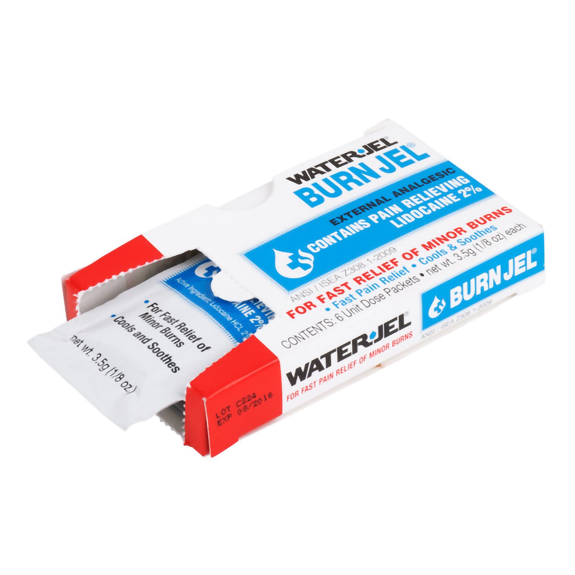 Burn Relief Lidocaine Water Jel Burn Jel Topical Gel 3.5 Gram Individual Packet,Packaging Type- Box