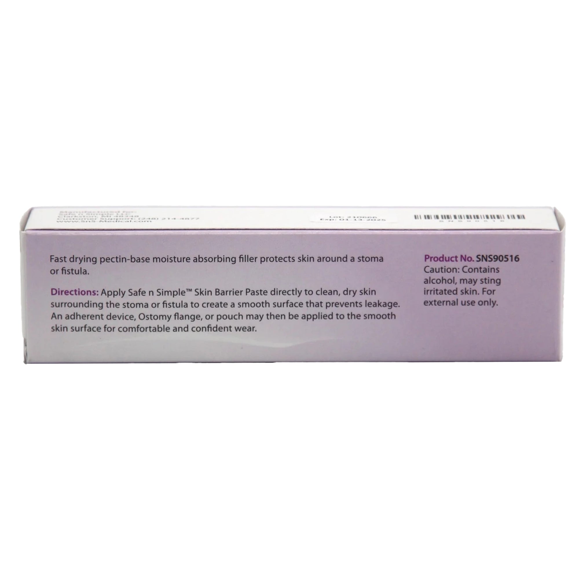 Ostomy Barrier Paste Safe n Simple 2 oz. , Tube,Packaging Type- Each