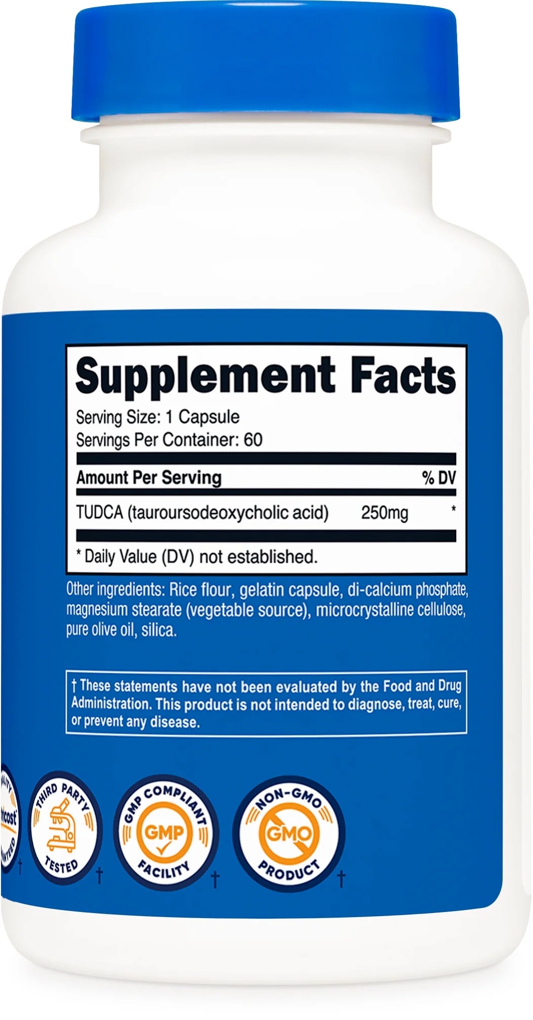 Tudca 250Mg, 60 Capsules (Tauroursodeoxycholic Acid) - Gluten Free, Non-Gmo Supplement