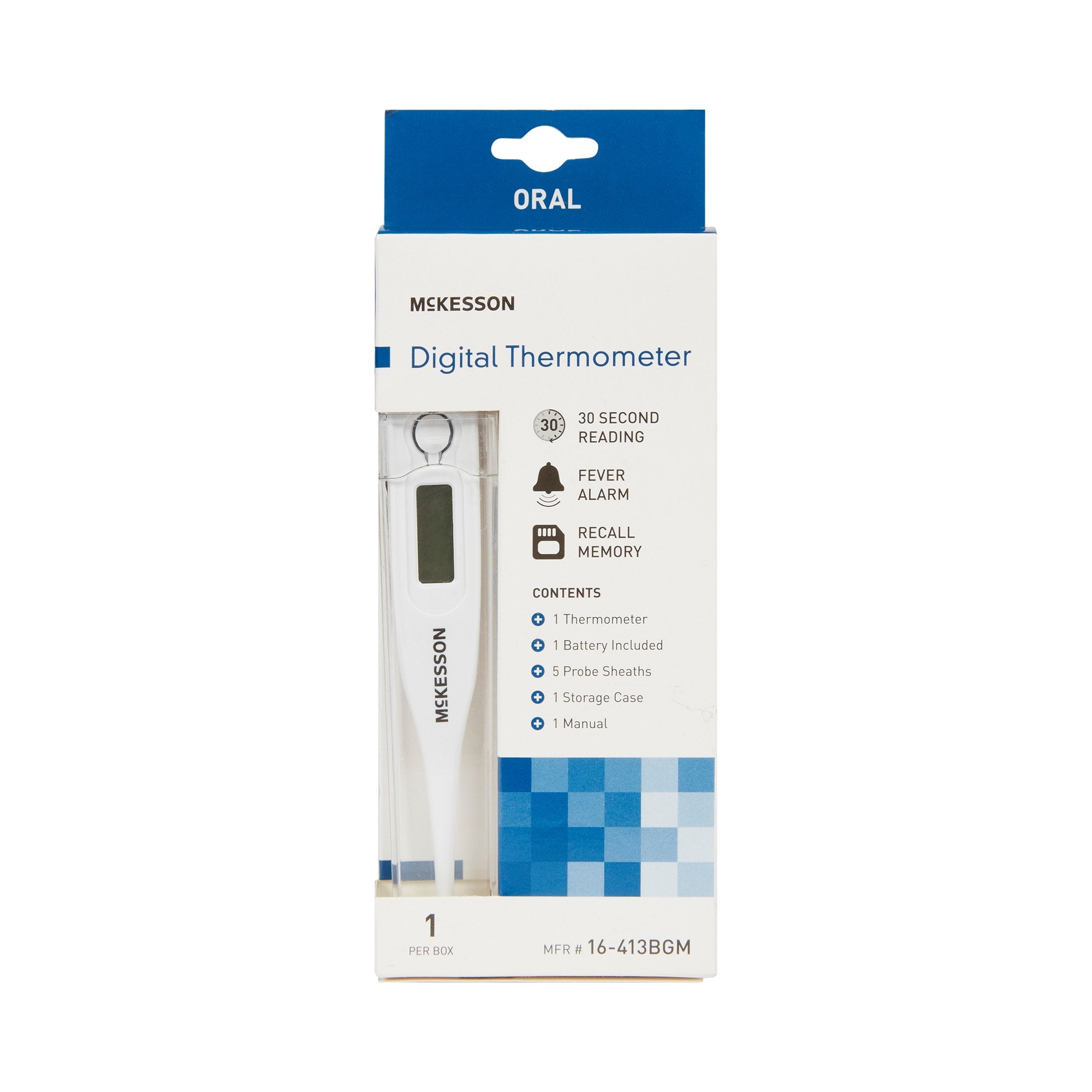 Digital Stick Thermometer McKesson Oral Probe Handheld, Packaging Type- Each