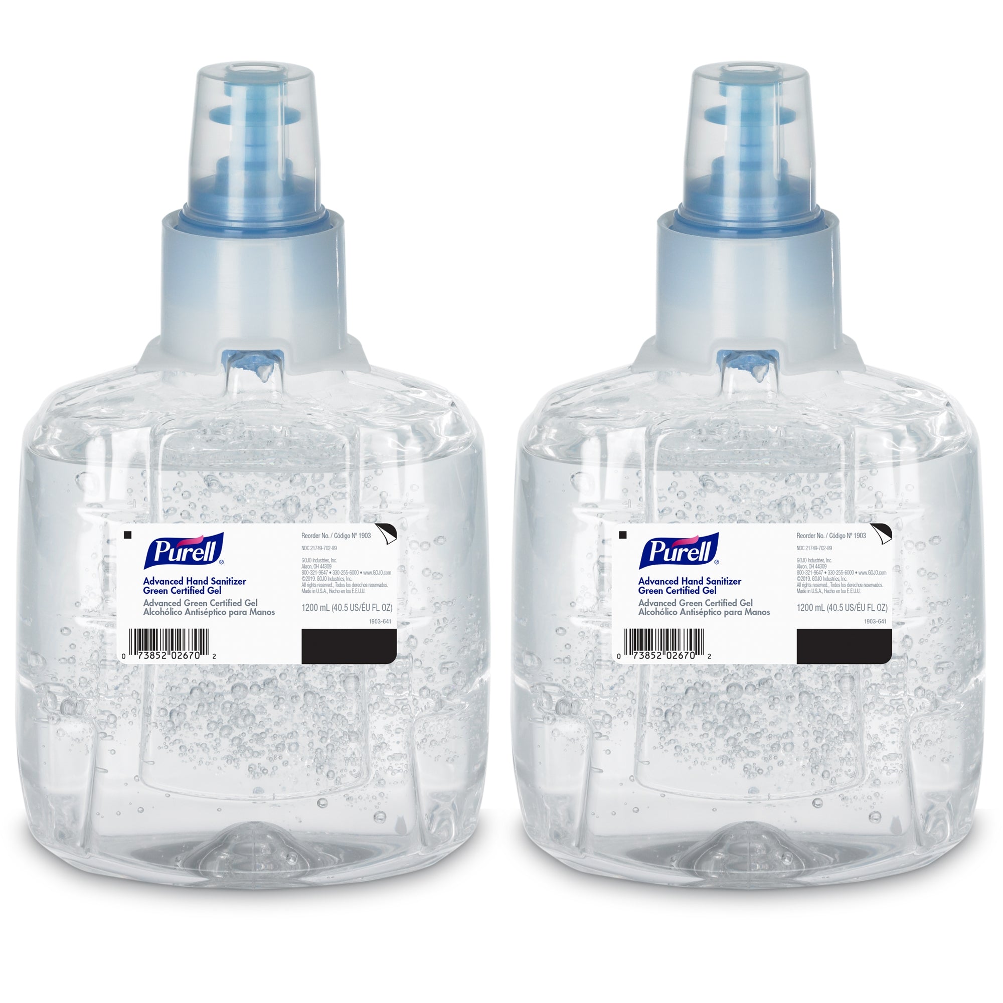 Hand Sanitizer Purell Advanced 1,200 mL Ethyl Alcohol Gel Dispenser Refill Bottle
