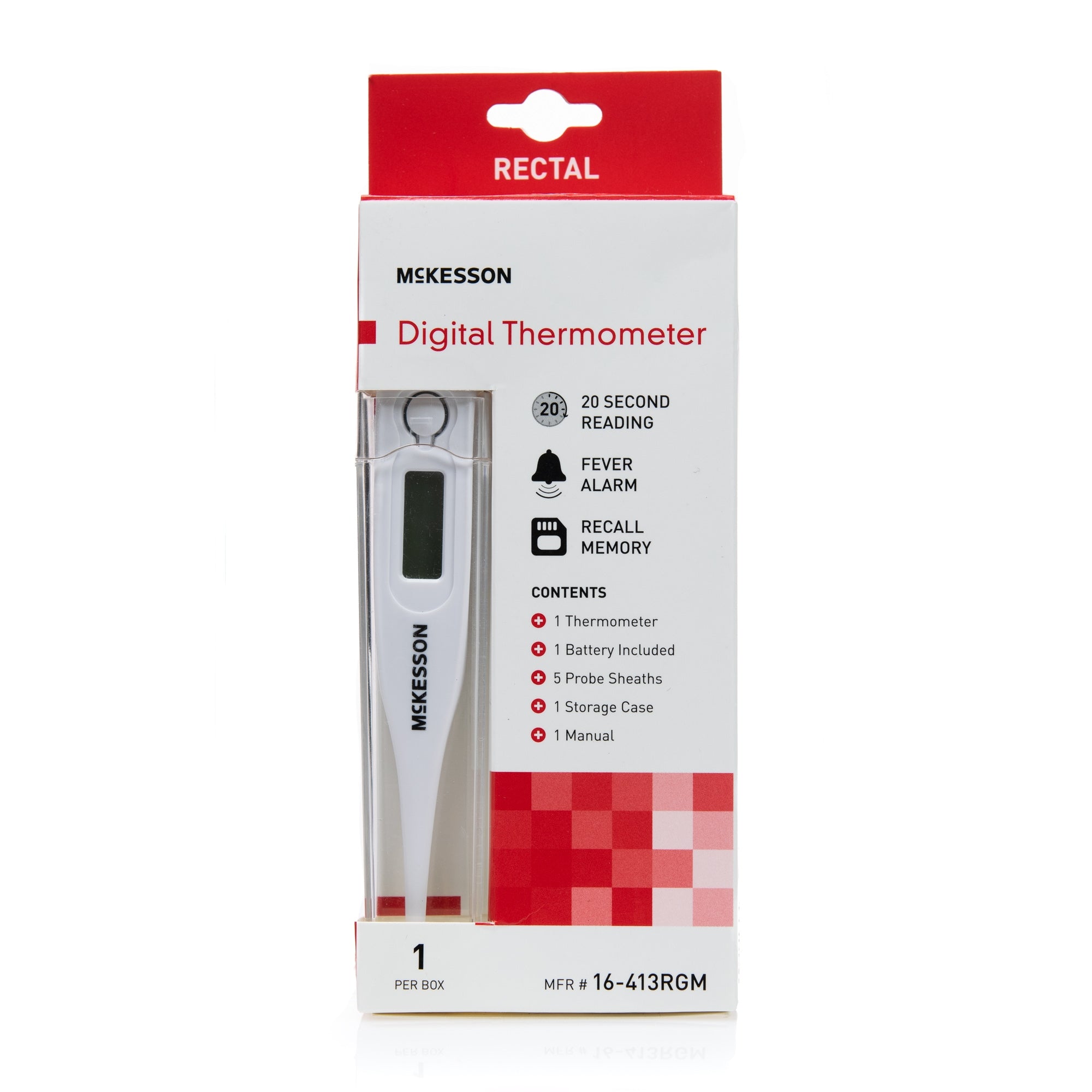 Digital Stick Thermometer McKesson Oral / Rectal / Axillary Probe Handheld,Packaging Type- Box