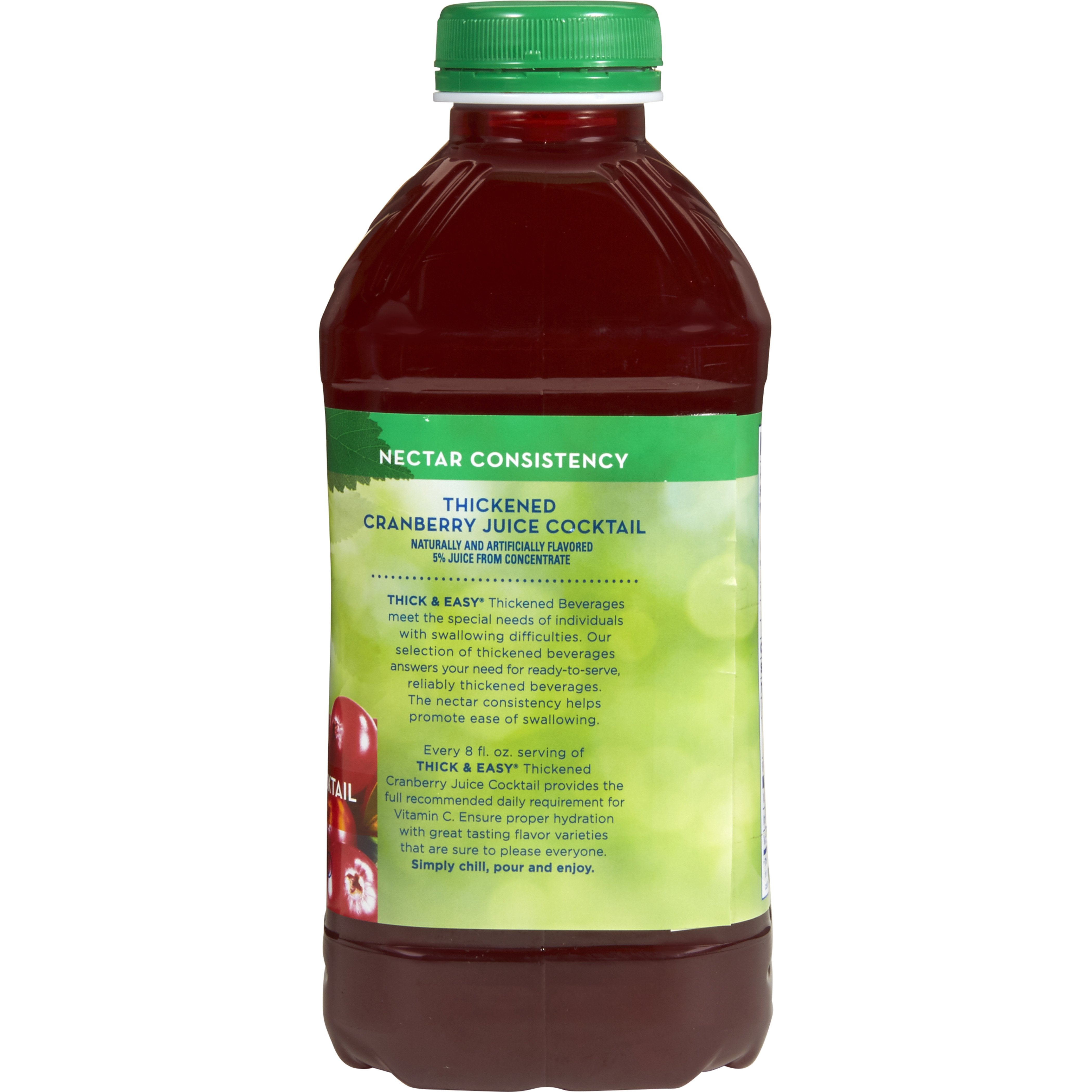 Thickened Beverage Thick & Easy 46 oz. Bottle Cranberry Juice Cocktail Flavor Liquid IDDSI Level 2 Mildly Thick,Packaging Type- Each