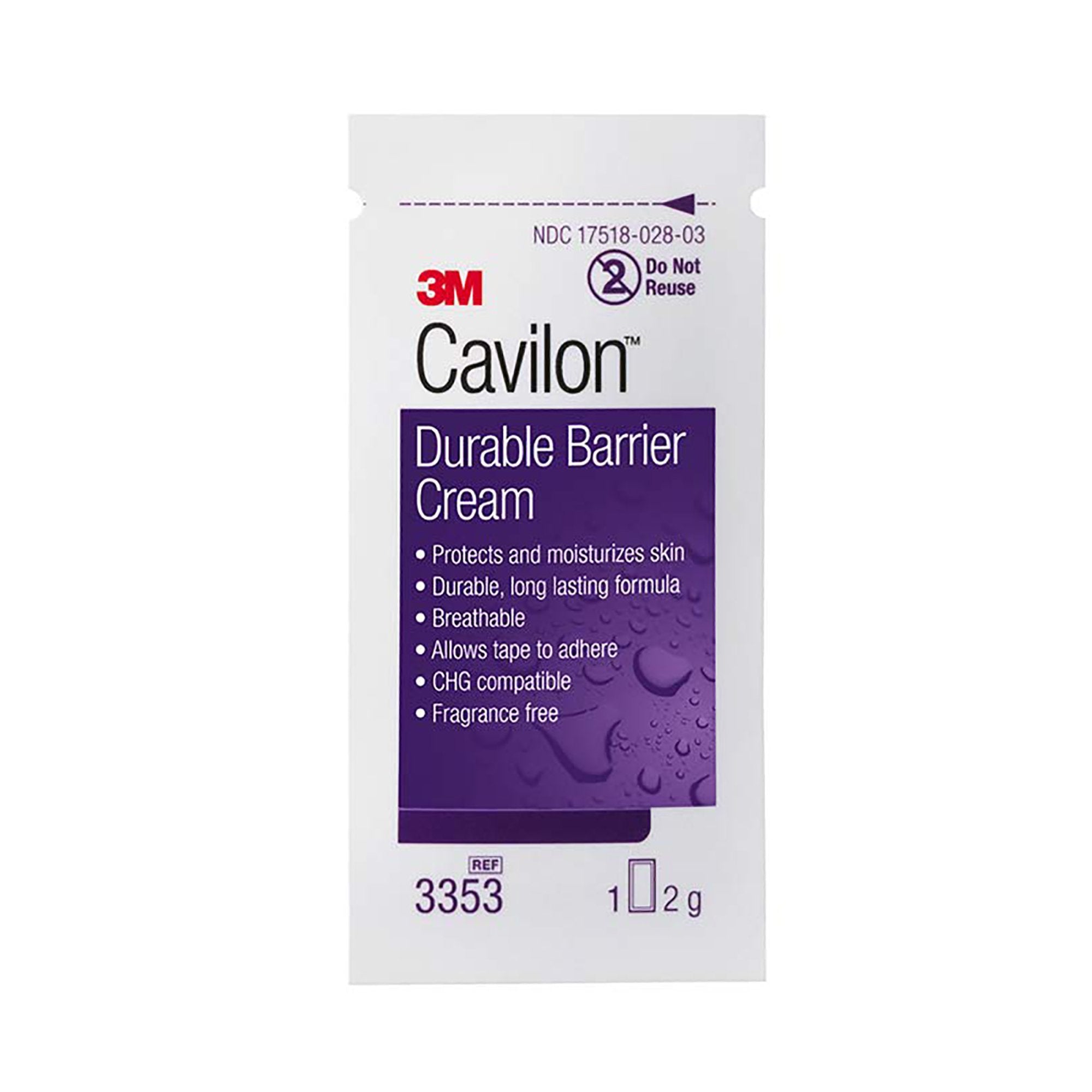 Skin Protectant 3M Cavilon 2 Gram Individual Packet Unscented Cream CHG Compatible,Packaging Type- Each