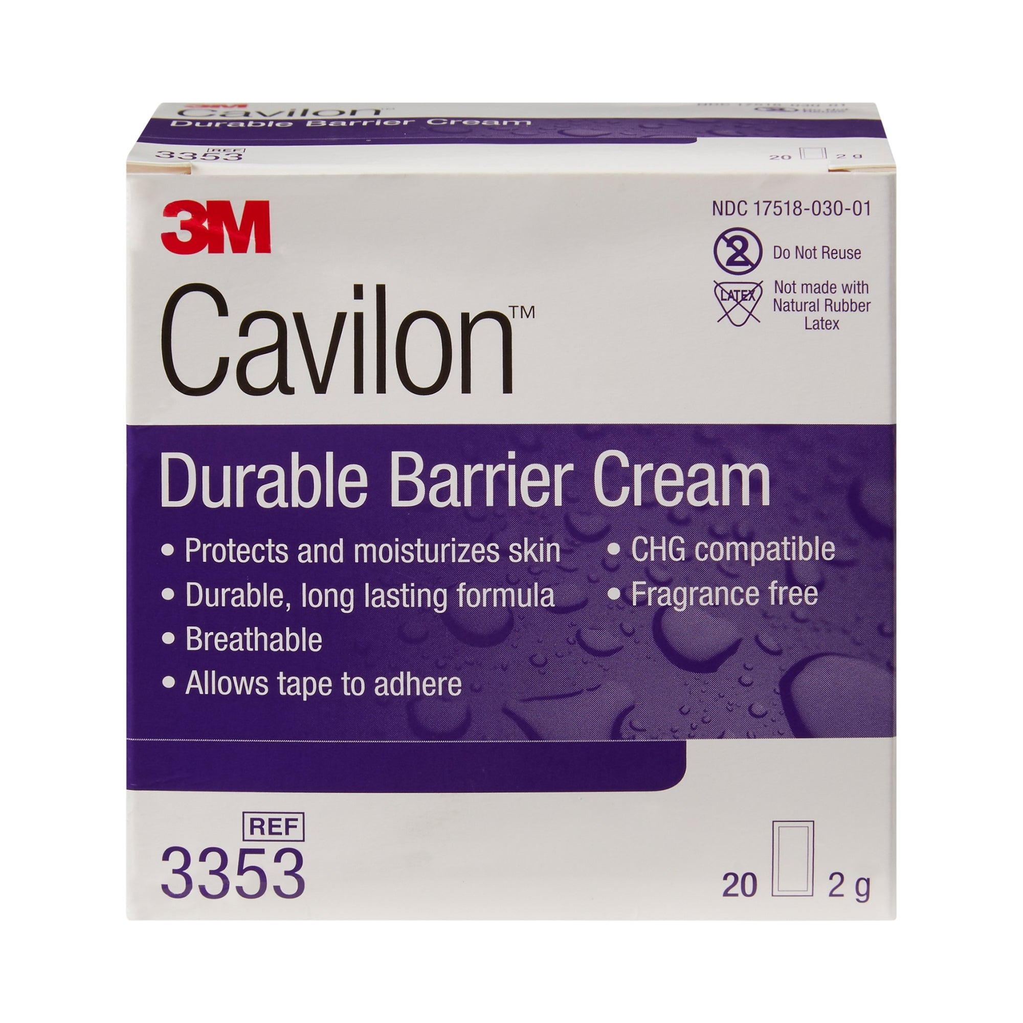 Skin Protectant 3M Cavilon 2 Gram Individual Packet Unscented Cream CHG Compatible,Packaging Type- Each
