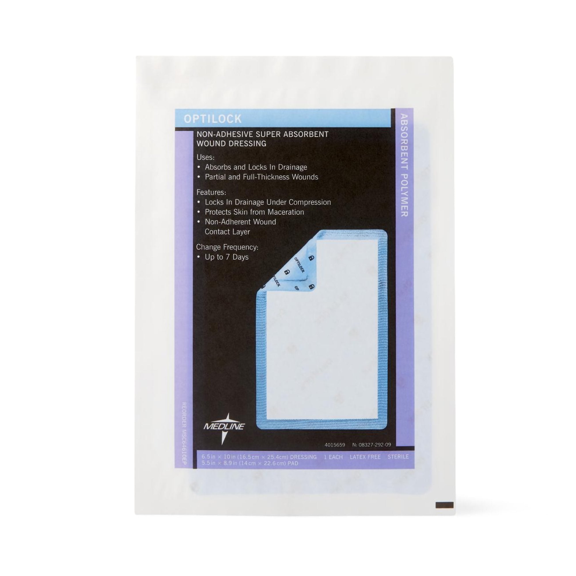 Super Absorbent Dressing OptiLock 6-1/2 X 10 Inch Rectangle,Packaging Type- Each