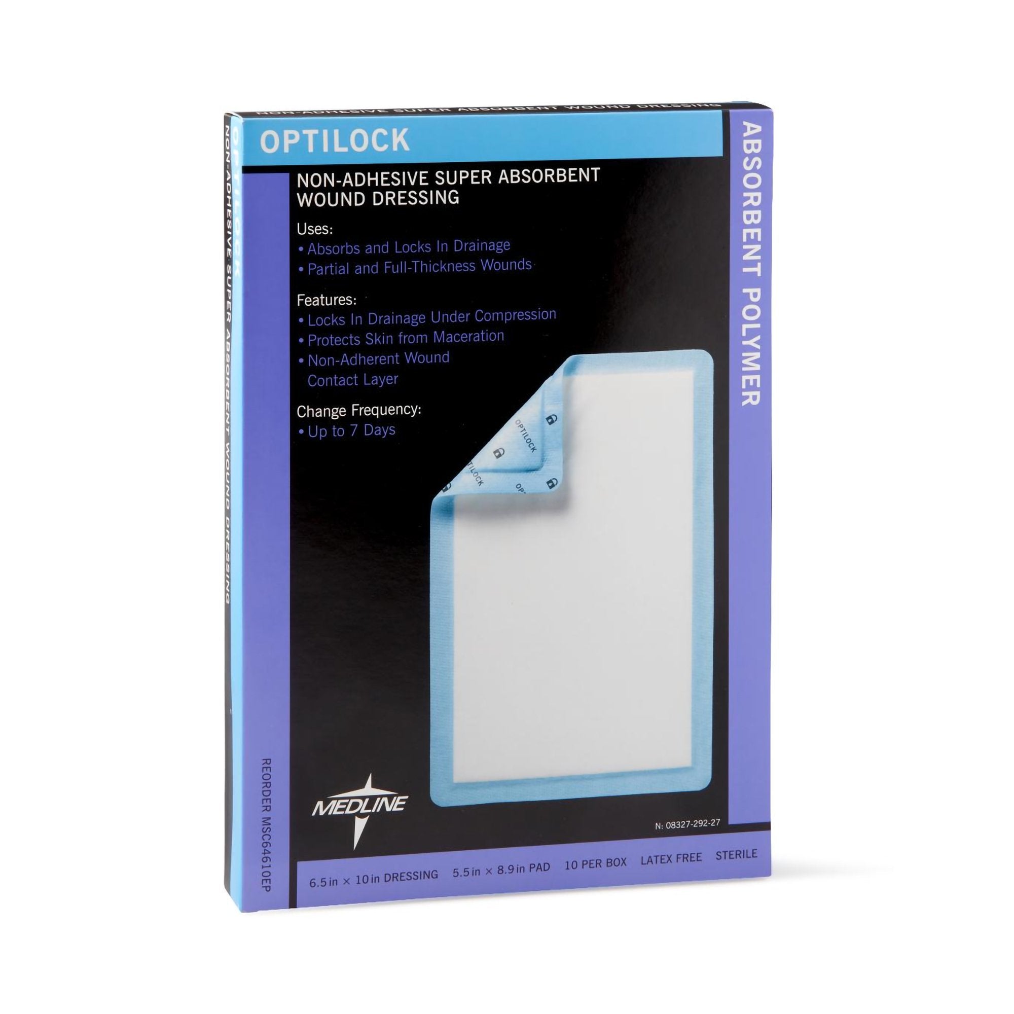 Super Absorbent Dressing OptiLock 6-1/2 X 10 Inch Rectangle,Packaging Type- Each