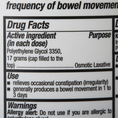 Laxative Geri-Care Powder 17.9 oz. Polyethylene Glycol 3350, Packaging Type- Case